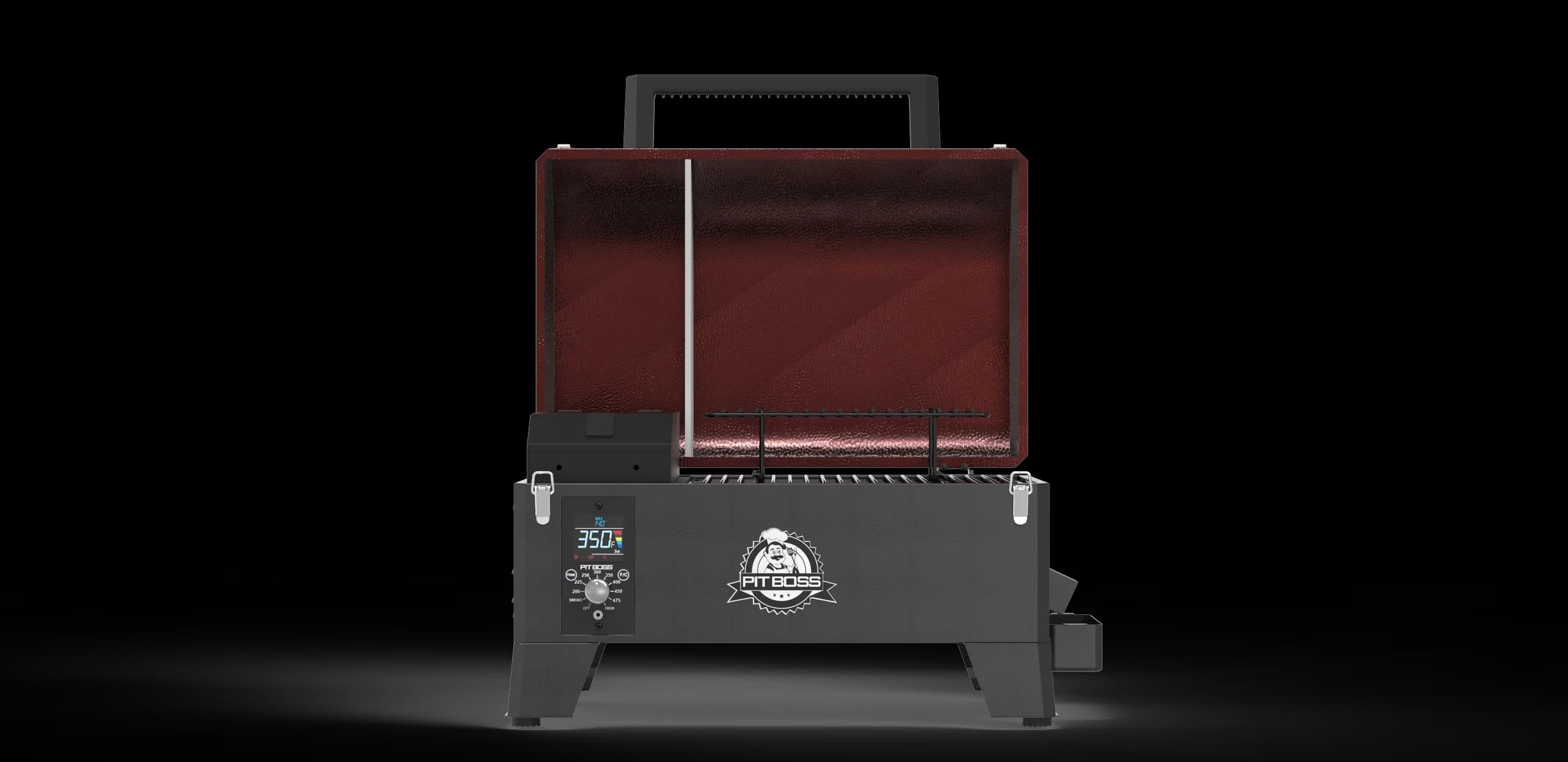 Smoker Efficient with Digital Temperature Control, Portable Tabletop Pellet Grill - Metal Model 7D75FF