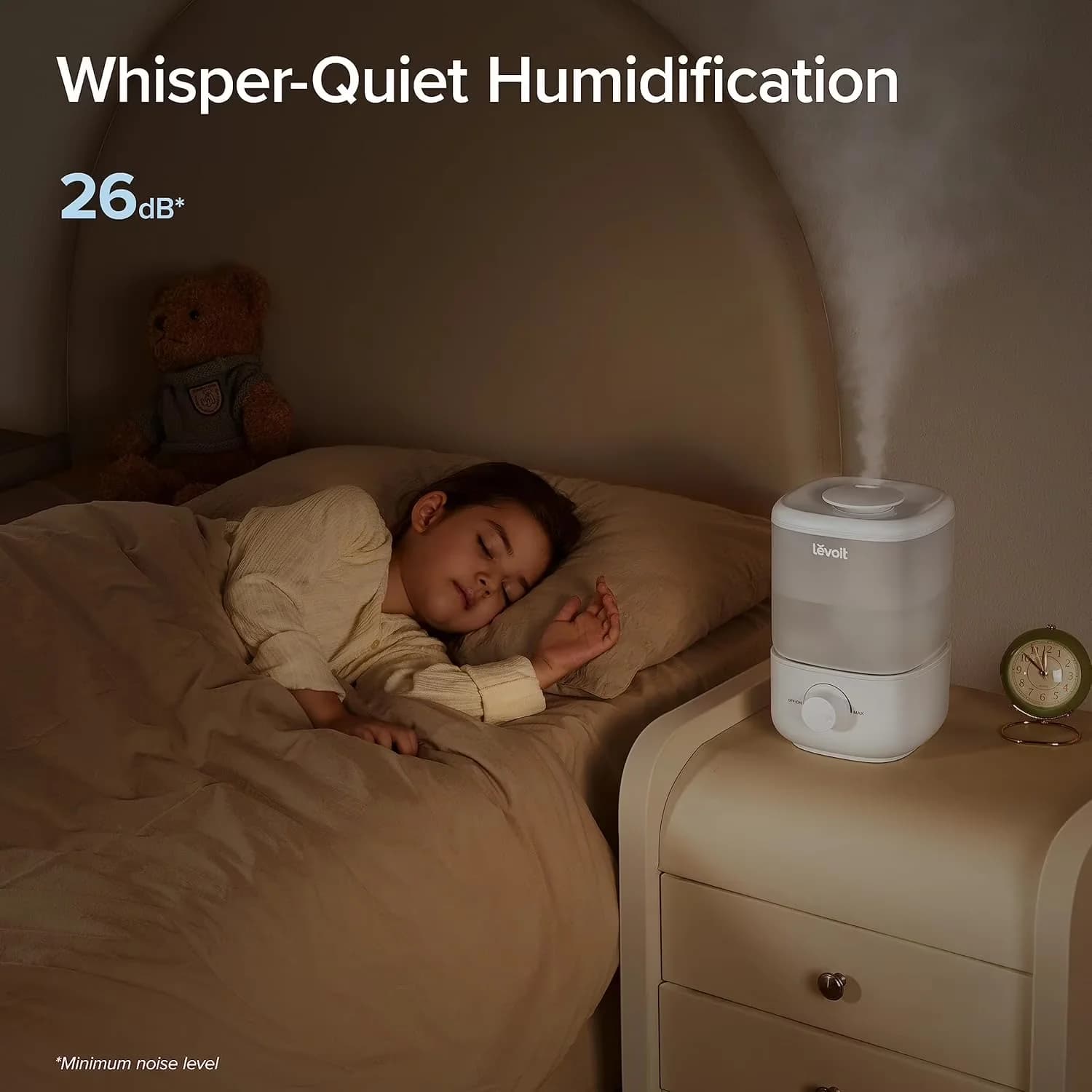 Humidifier Stylish with Oil Diffuser, Automatic Shut-Off - White for Large, Rooms Model C3B06E