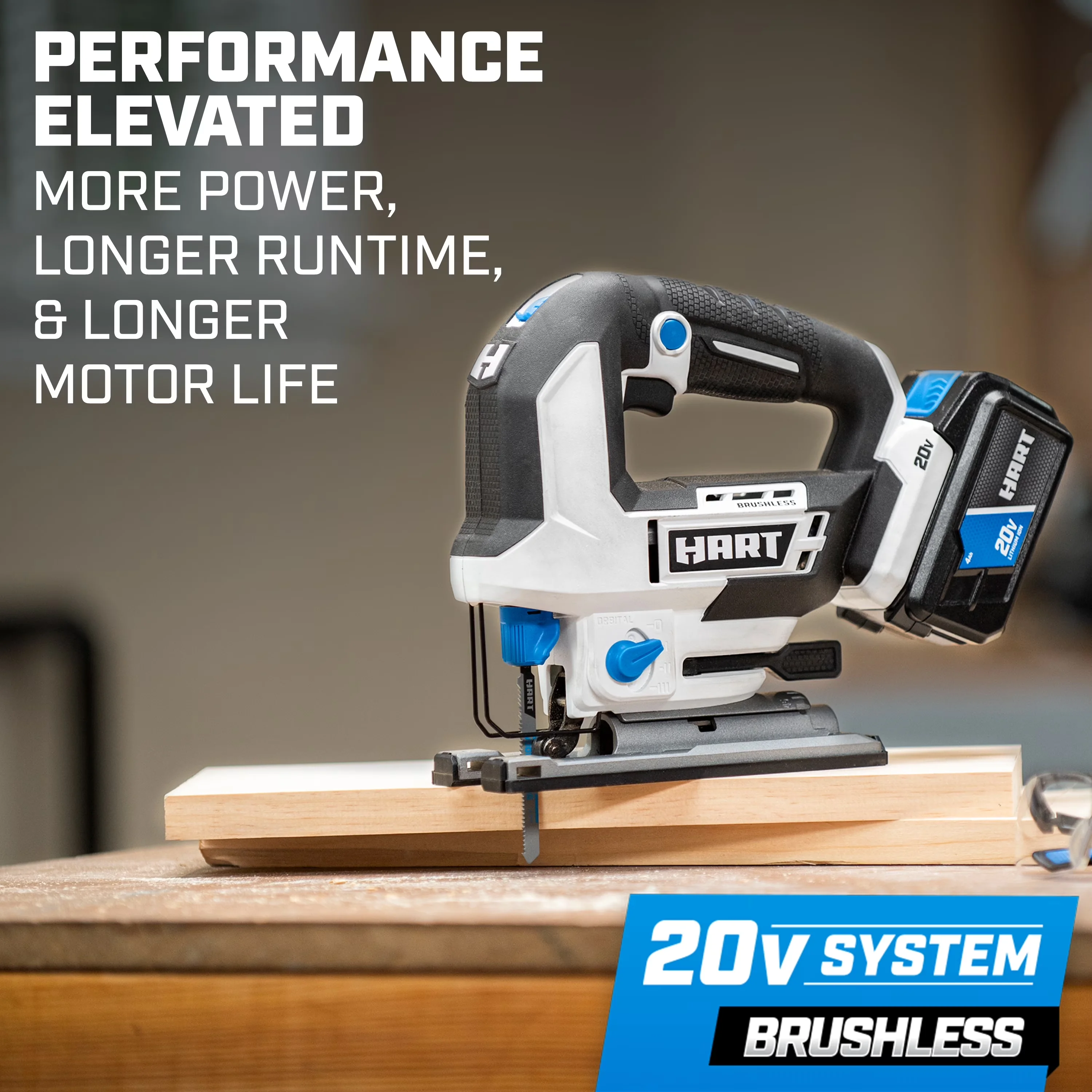 Durable Power Saw with Battery, Brushless Motor, Maximum control with variable speed dial - Model B35D64