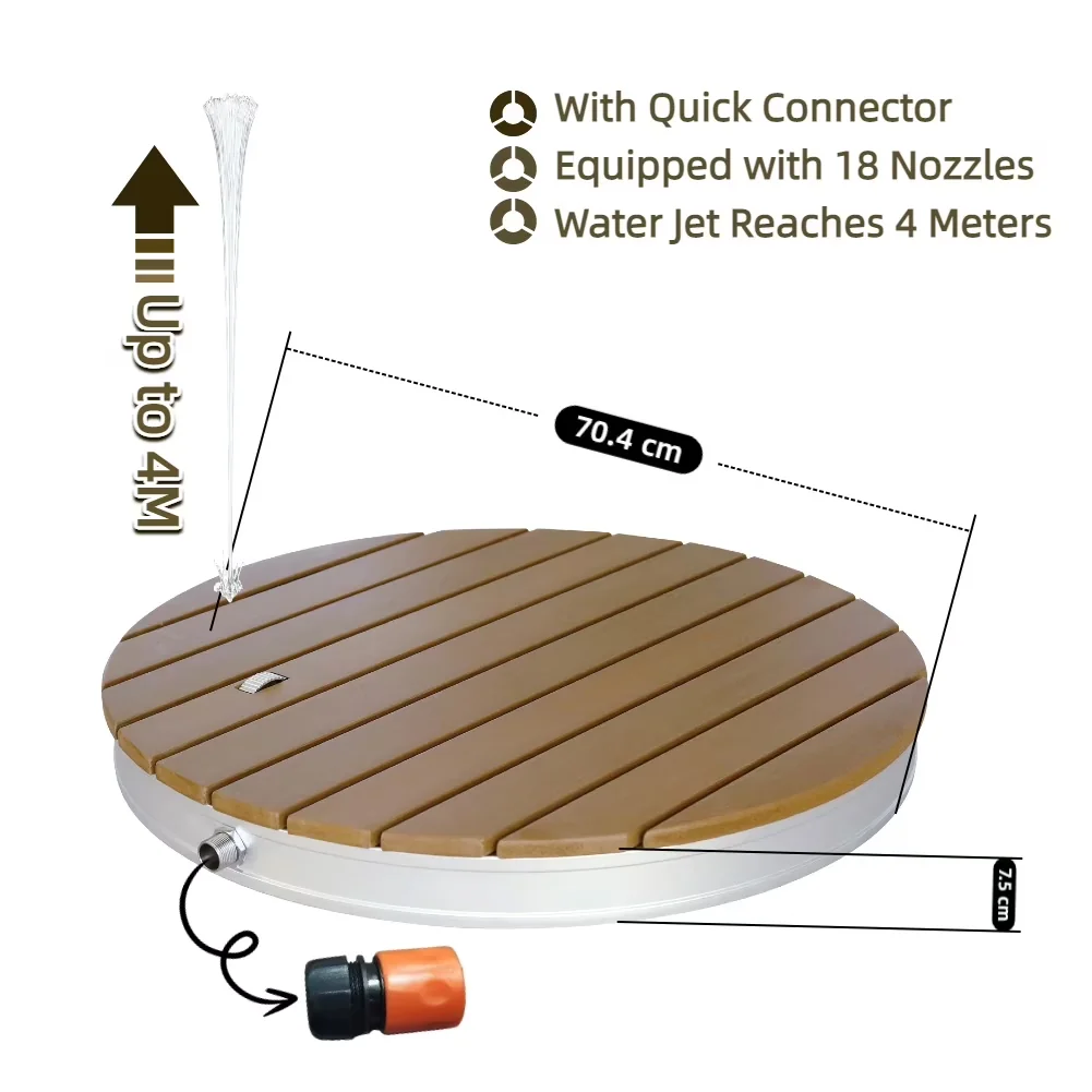 Essential Hot Tub - Brown Wood-Plastic Composite + Aluminium Bracket Round Model 9D3351