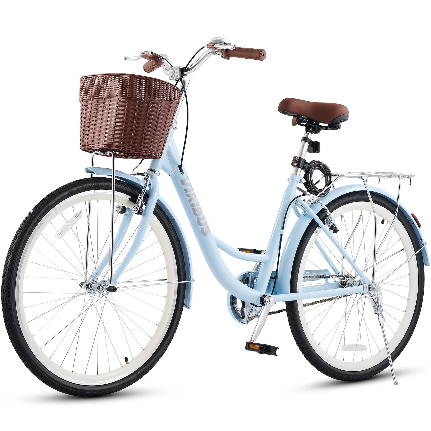 Versatile Cruiser Bike with Adjustable Height, Blue, Vribus 26 inch Women Bicycle - 26Inch Model E0BED1