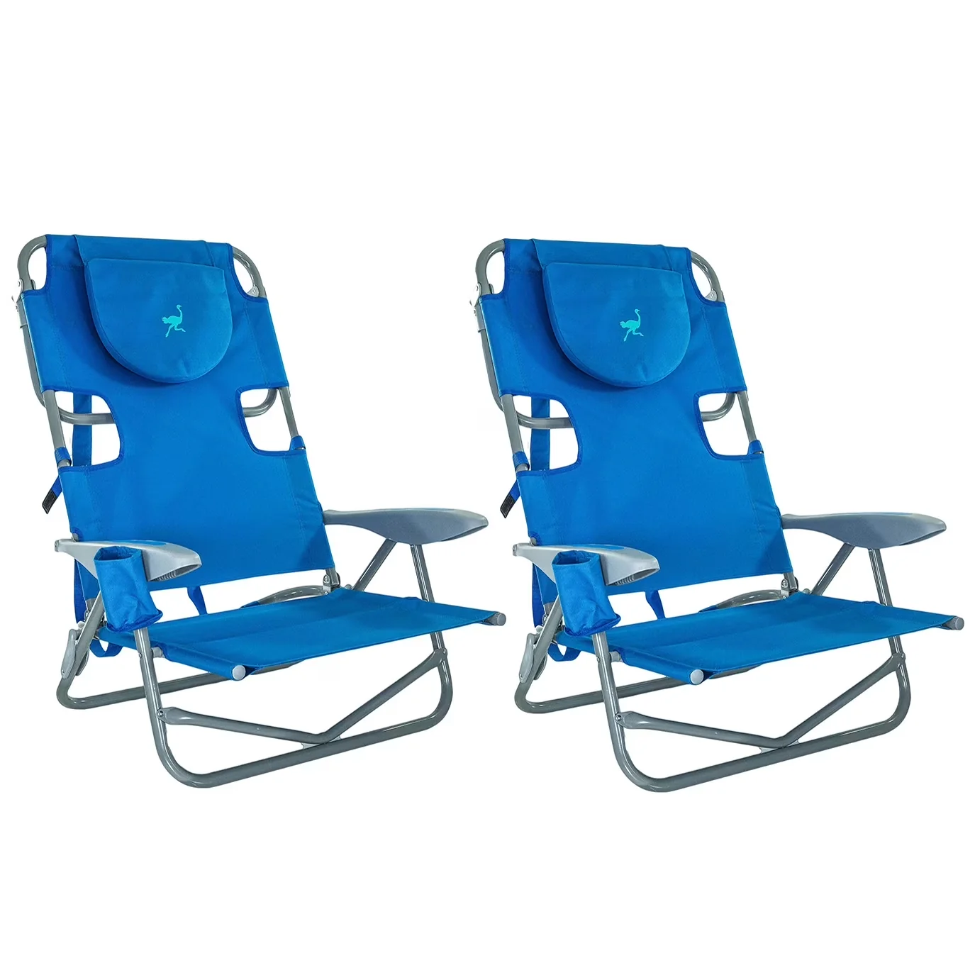 Reliable Beach Chair with Rust Resistant - Blue 2 Pack - Residential Grade Model 42652E