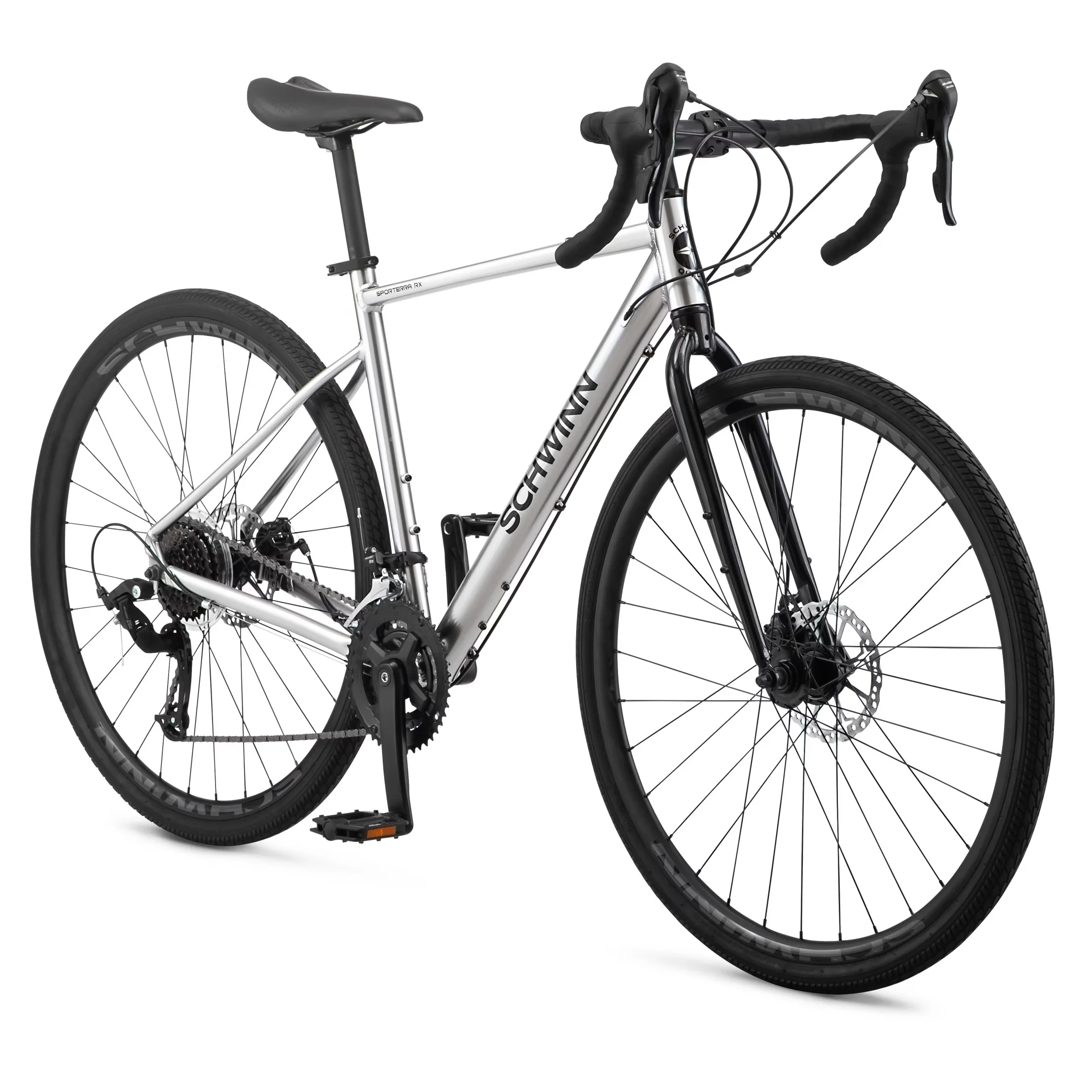 Classic Road Bike with Adjustable Seat Height, 700c Wheels, Sporterra RX Adventure - Silver Model 417BE6