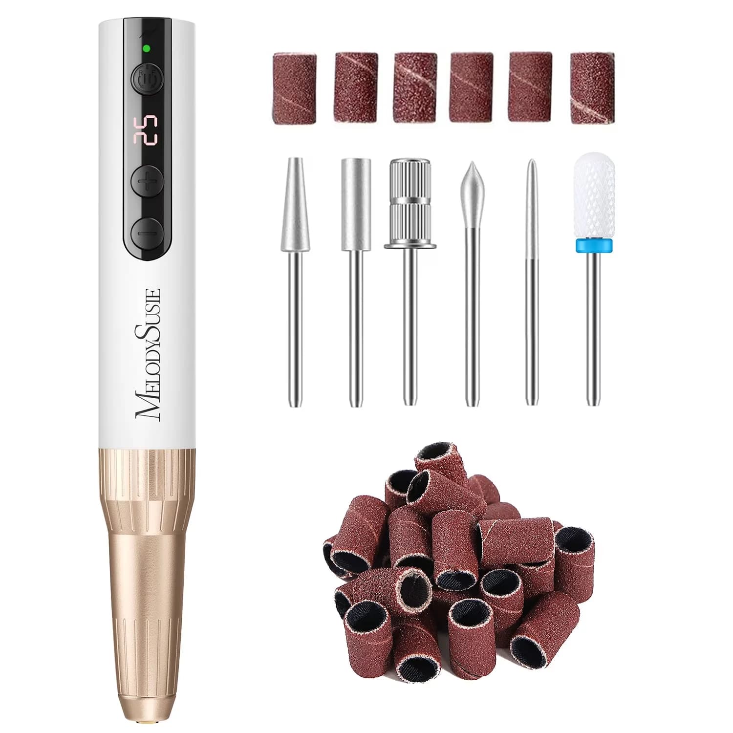 Power Tool Stylish with Battery, Rechargeable, Cordless Rechargeable Nail Drill - Aluminum White Model 907743
