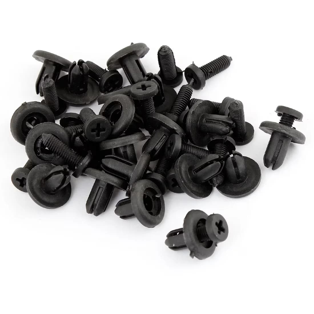 Compact Fastener with Easy To Install, Package Content: 20 Pcs x Plastic Rivets, Light weight and excellent insulation - Black Plastic Model F188BA