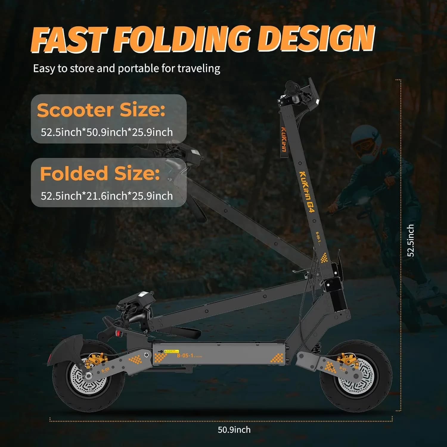 Scooter Compact with 2000W, Portable, Foldable - Aluminum, Alloy Steel Black Model A3B164
