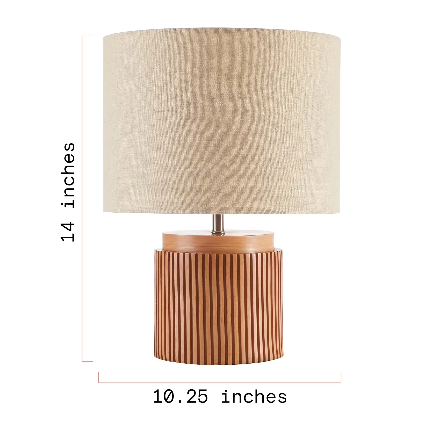 Table Lamp Innovative with Accent Lamps, Power Outlet, Minimalist - Brown Faux Wood Model D918C2