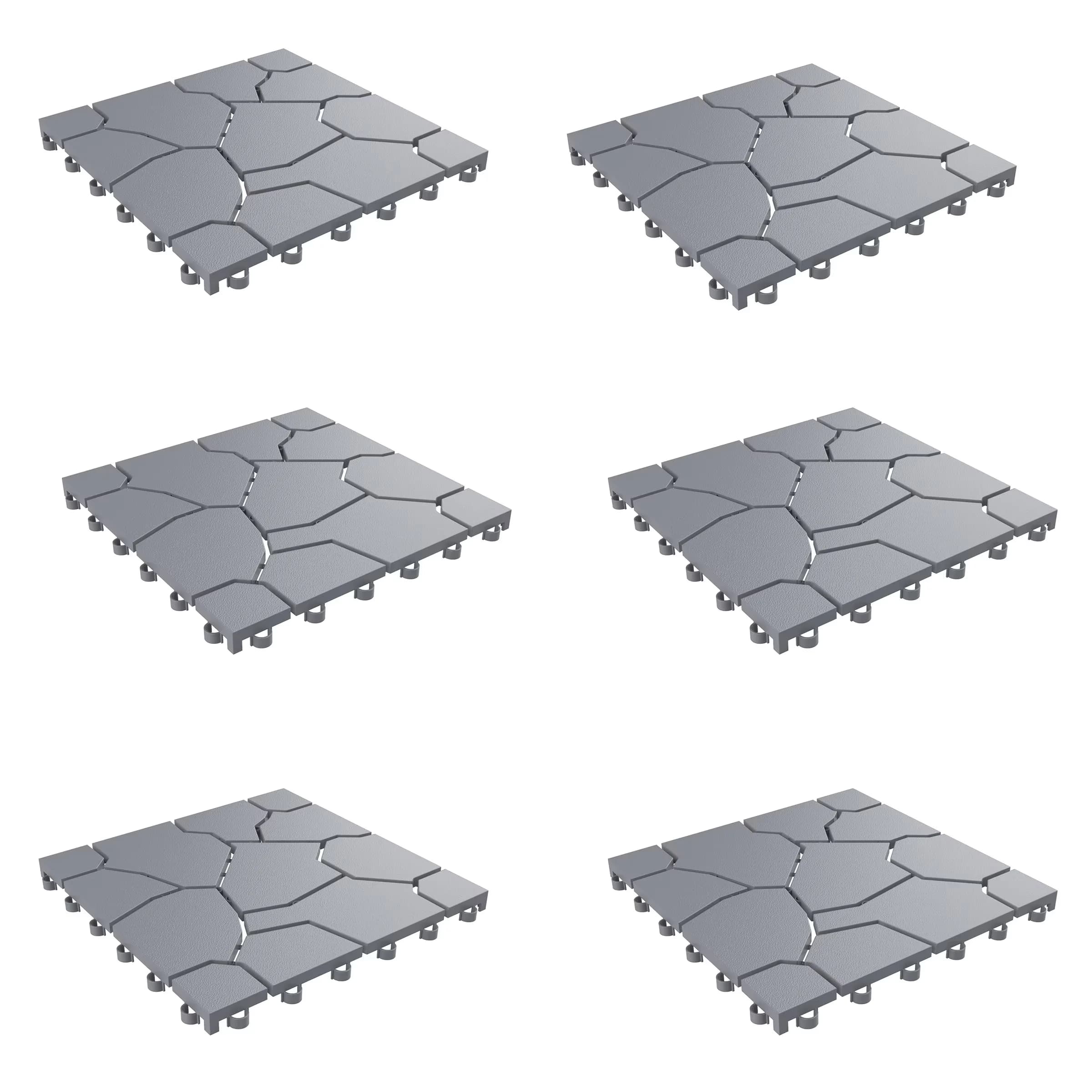 Grey Vinyl Flooring Vinyl Plank Flooring Compact with Interlocking, MATERIALS - Polypropylene. - Polypropylene Black Model 02887E