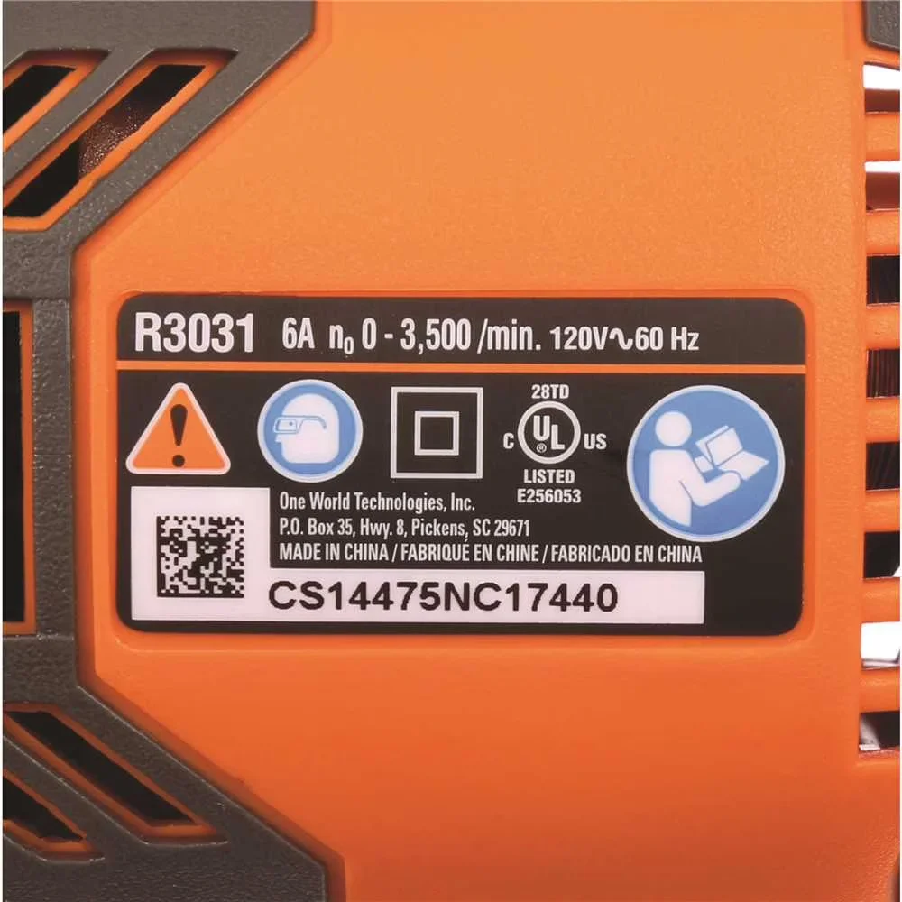 Power Tool Efficient with Battery, Variable Speed, 6-amp Thru - Residential Grade Model 2A0AC7