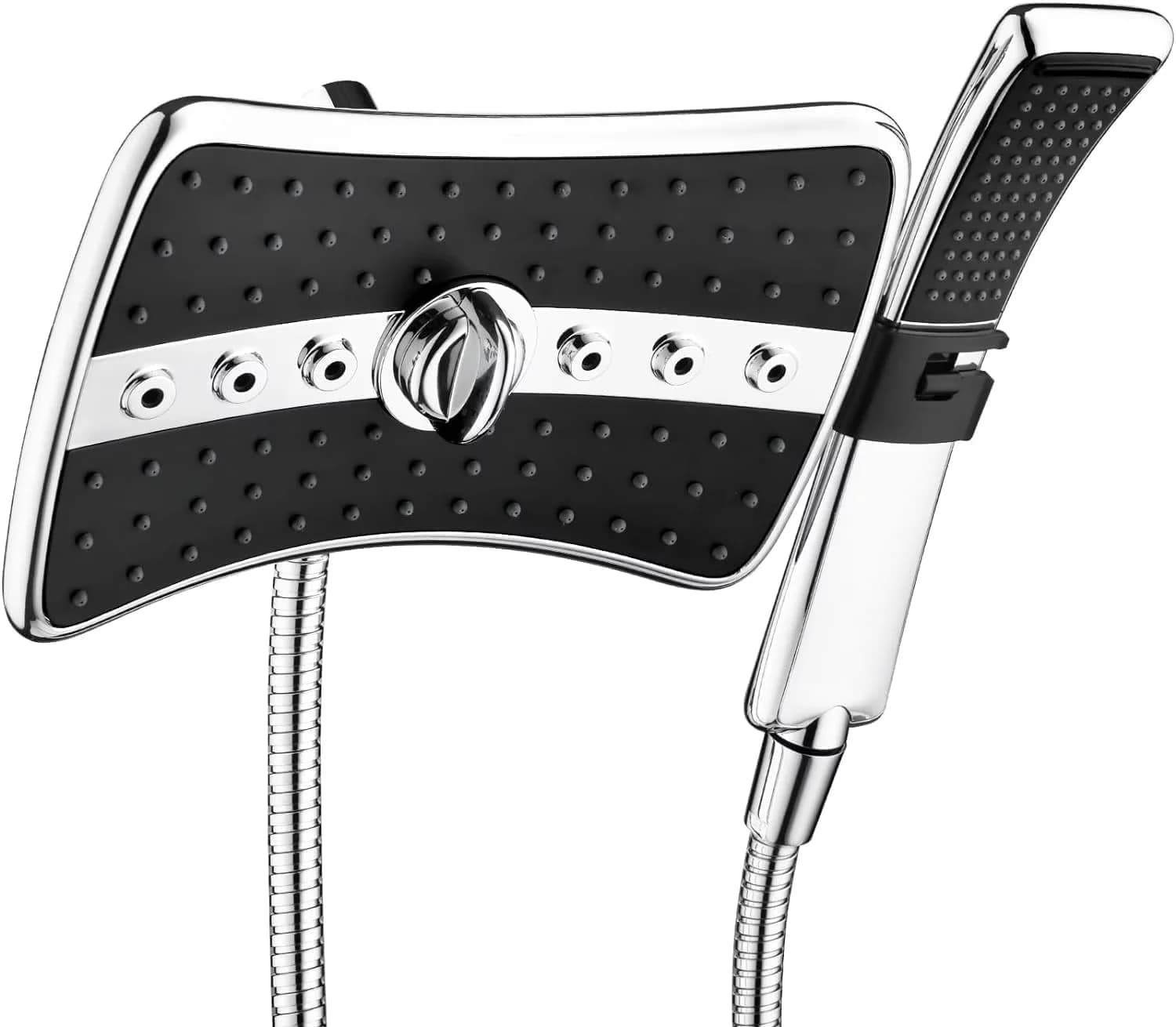Versatile Bathroom Renovation with Anti-Clog, Detachable - Silver Chrome Plated Premium Abs, Stainless Steel Hose Model 9DCA3F