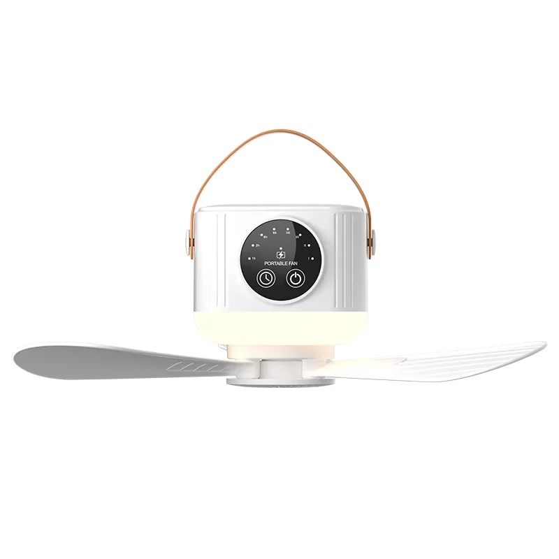 Quality Ceiling Fan with LED, Hanging Portable, 4 Speed Adjustment for Outdoor, Car - Model 55EDEC