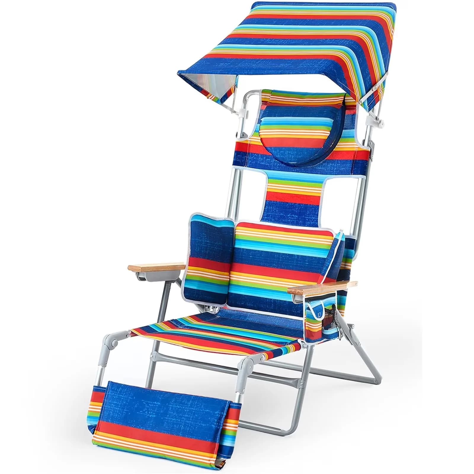 Durable Beach Chair with Adjustable, Folding, Backpack - Multicolor - Contemporary Style Model A92106