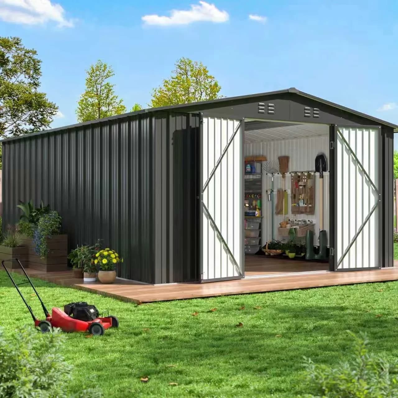 Quality Shed with Uv Resistant, Lockable Door, Black Roof - Black Metal Model DFBD99
