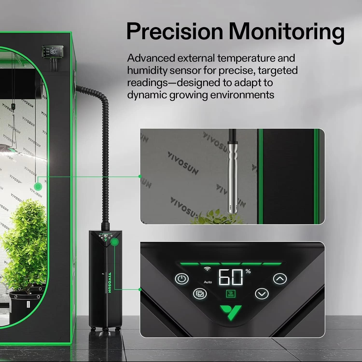 Efficient Humidifier with Remote Controlled, Temp & Humidity Probe - Black Model 982497