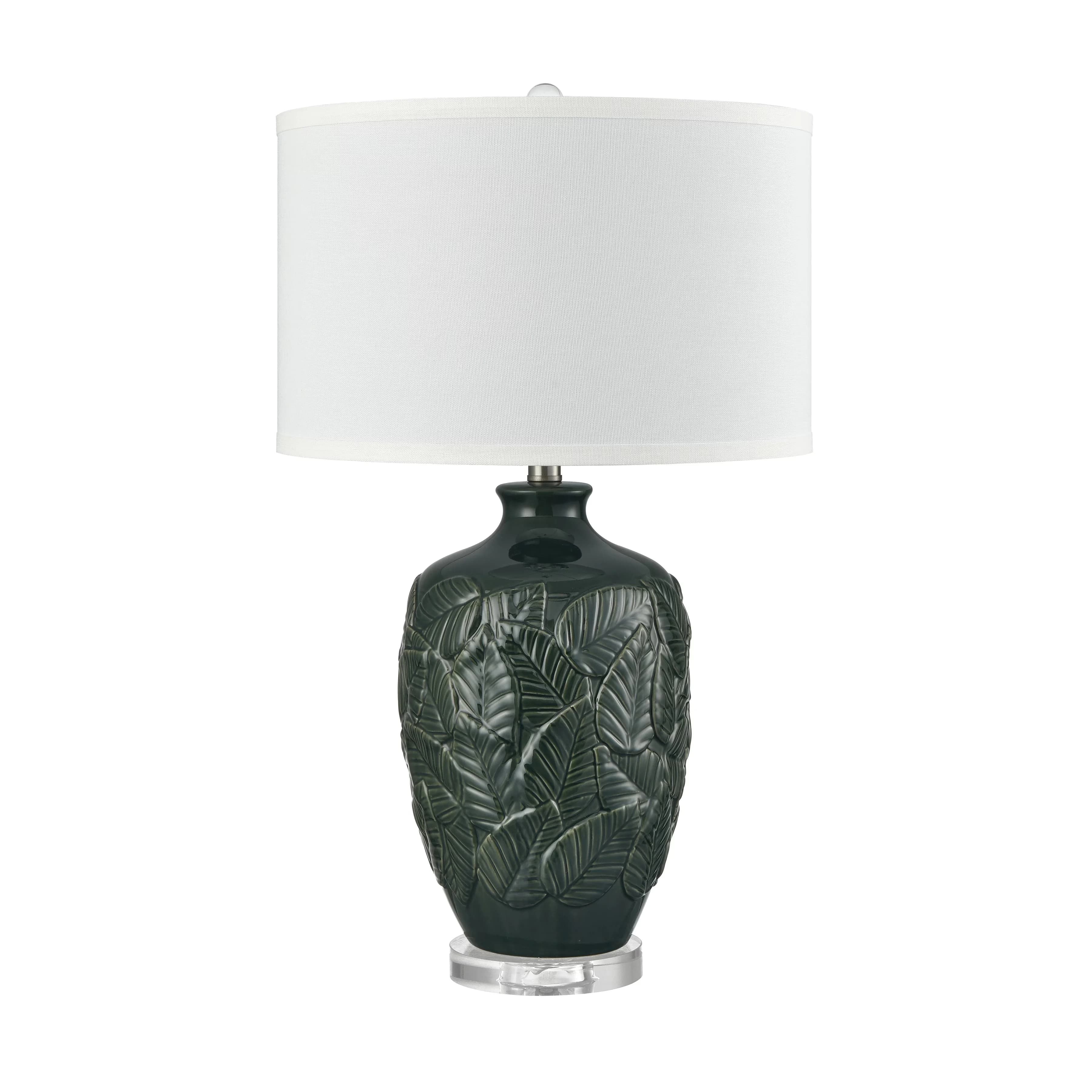 Stylish Table Lamp with LED, Standard Lamps, Green glazed finish - Green Earthenware Model CA60E5