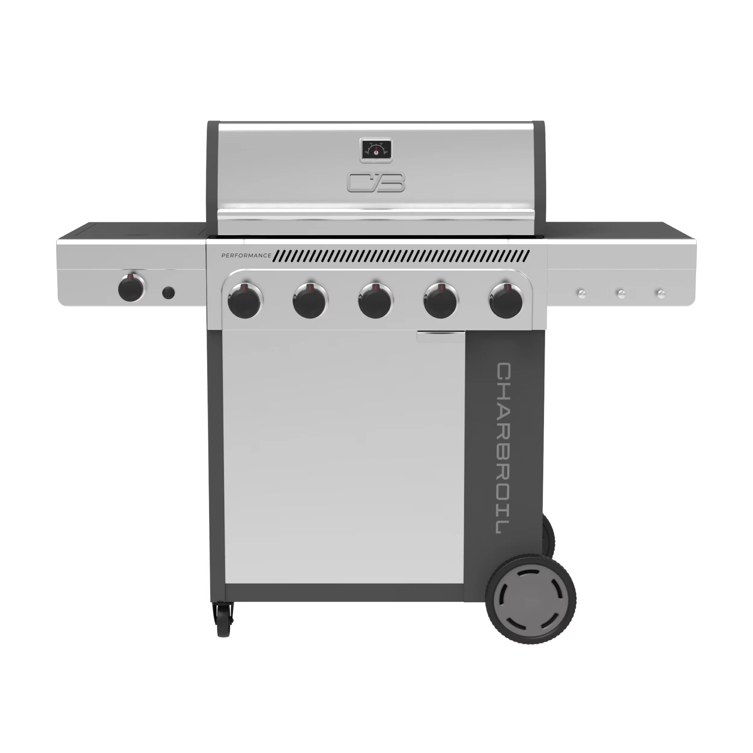 Durable Gas Grill with Grease Pan, Tool Holder - Silver Stainless Steel Model 784511