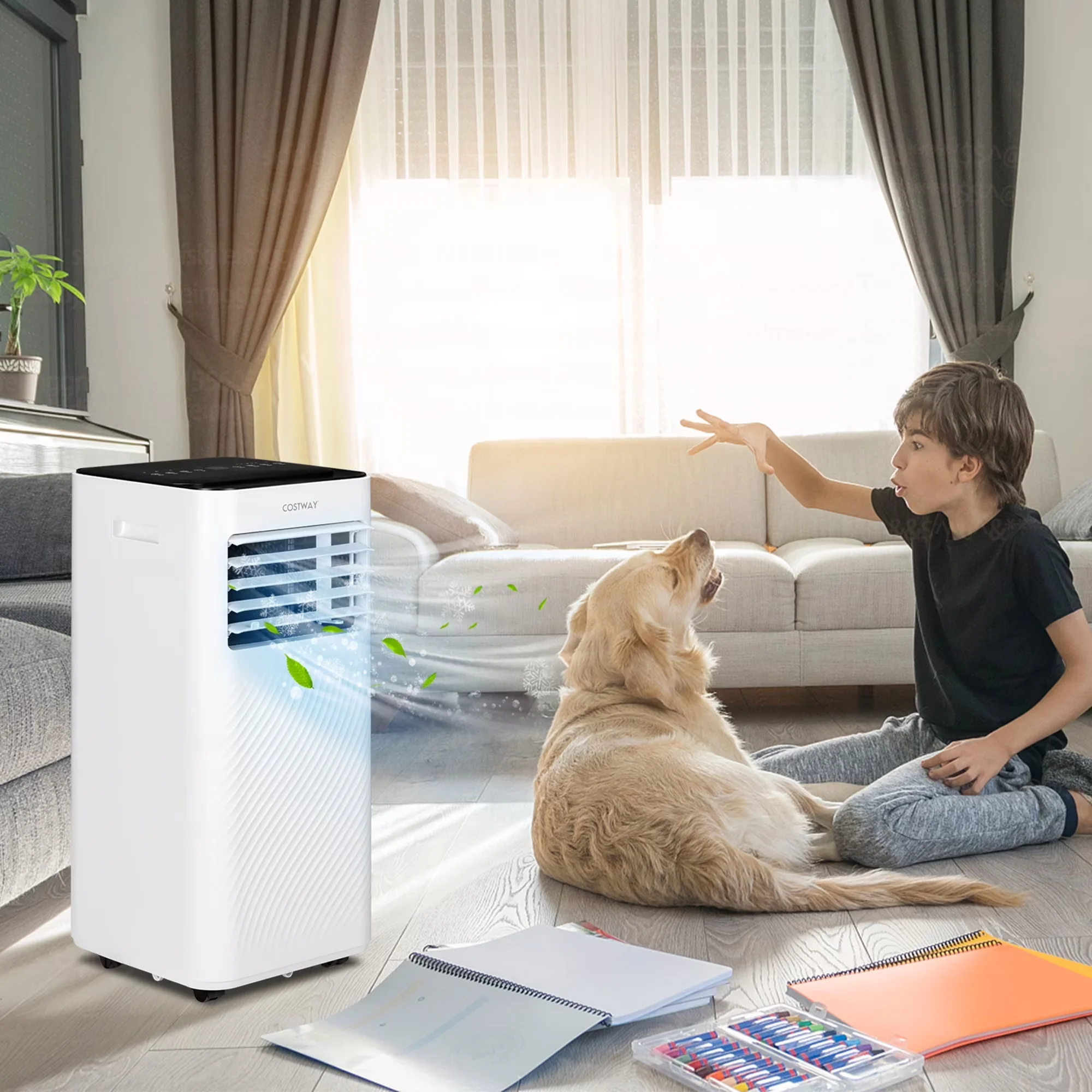 Premium Air Conditioner with 6000 BTU, Remote Controlled, Portable 6000 BTU ( ) 4-in-1 AC - Model 6882F9