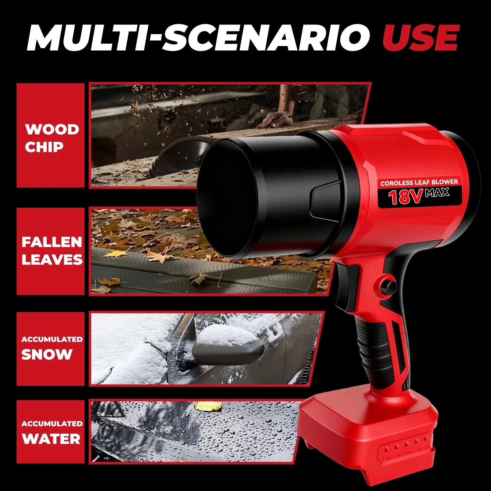 Leaf Blower Compact with Battery, Cordless - 720-CFM - Industrial Grade Model A88136