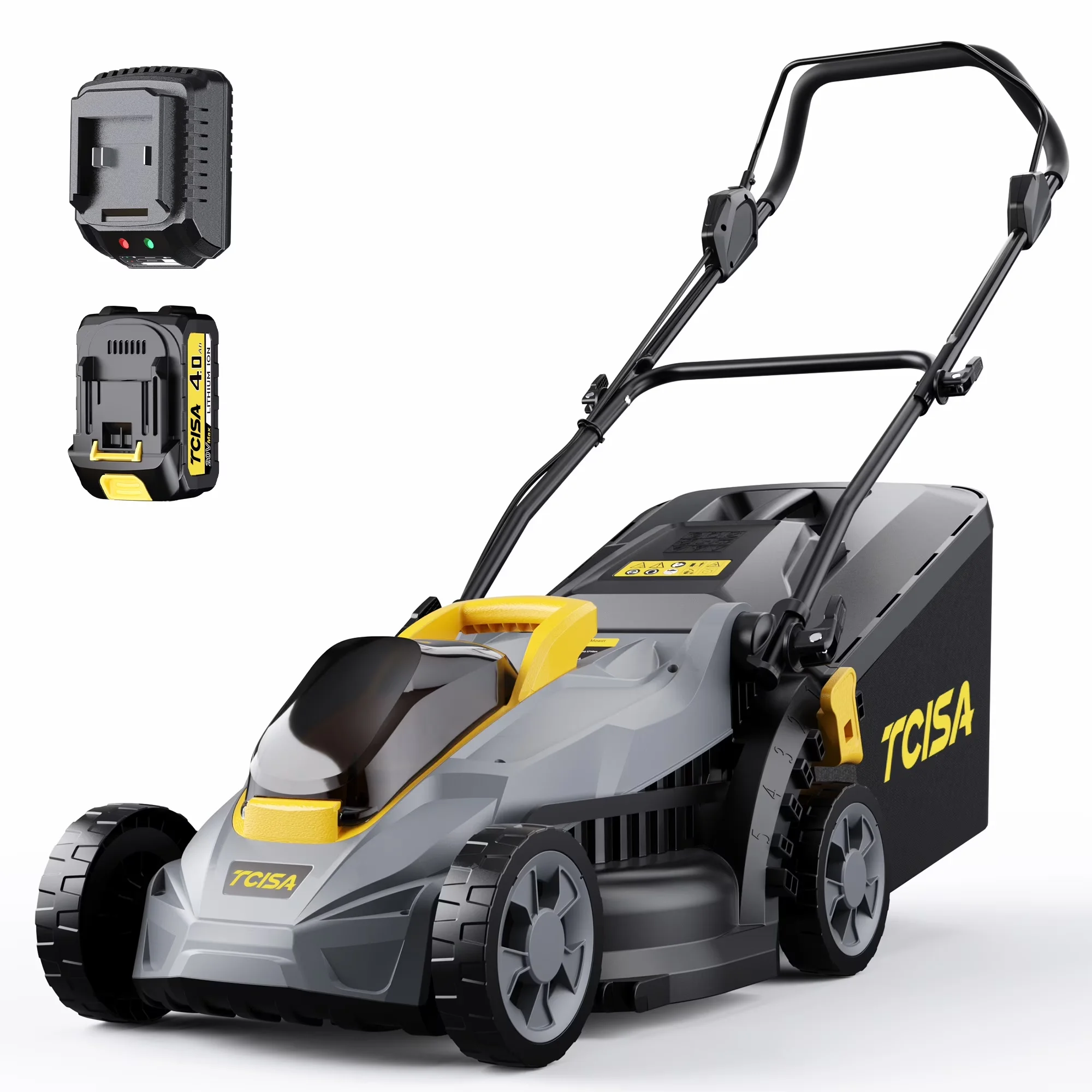 Professional Push Mower with Battery, 20V, Folding Handle - Contemporary Style Model 1A8C23