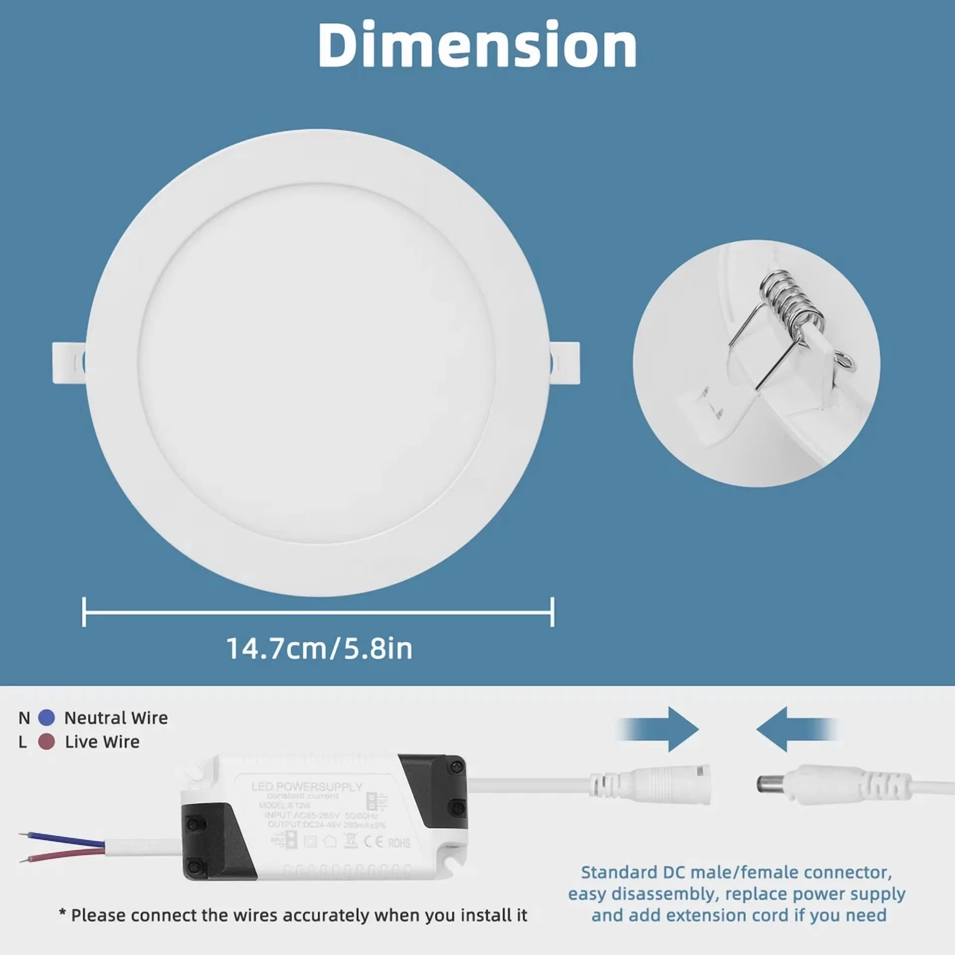 Modern Ceiling Lights Fixture with LED, 9W, Easy to use and practical for everyone. - Model FA2E25