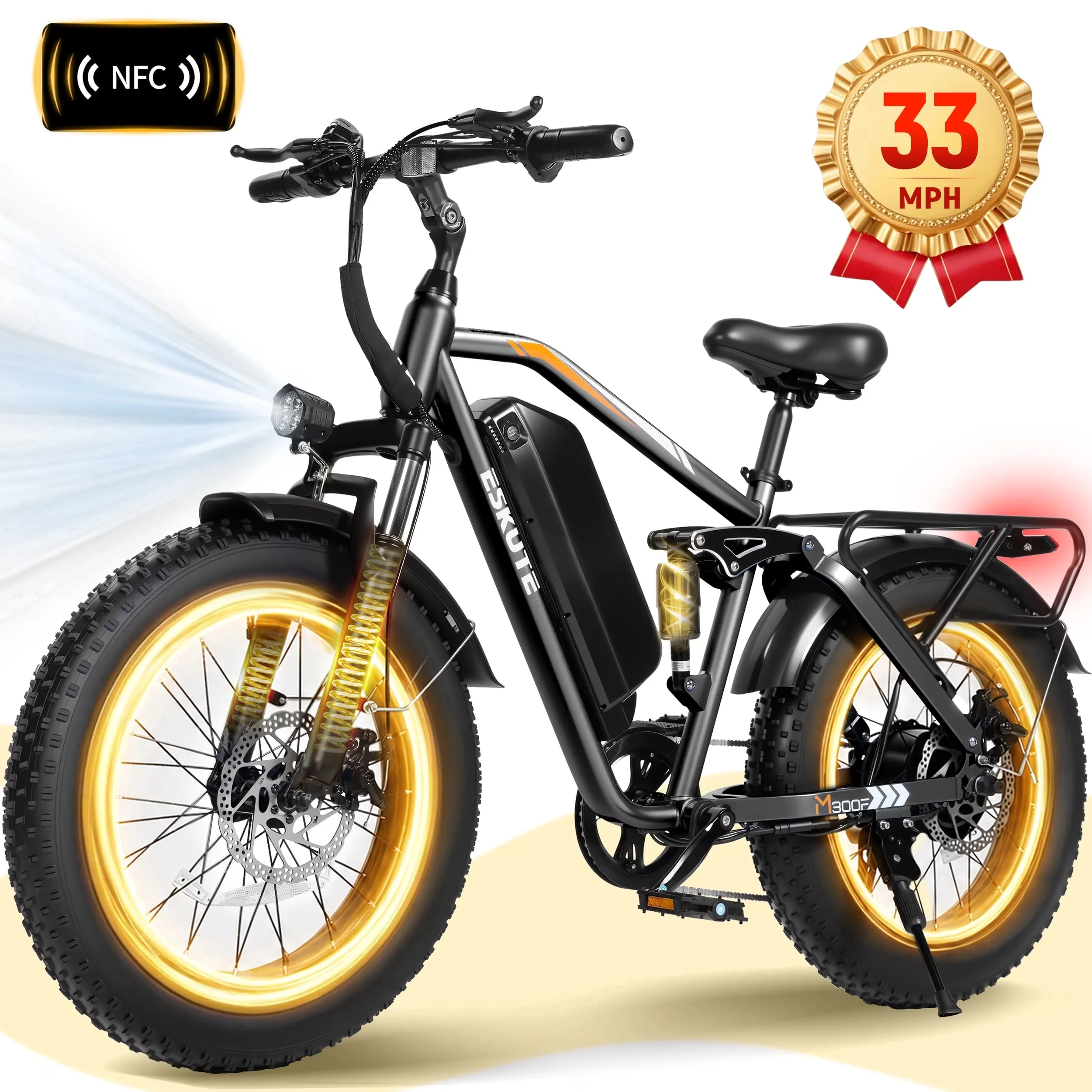 Electric Bike Durable with Battery, 1200W, M300 - Black - Satisfaction Guaranteed Model 6FC398