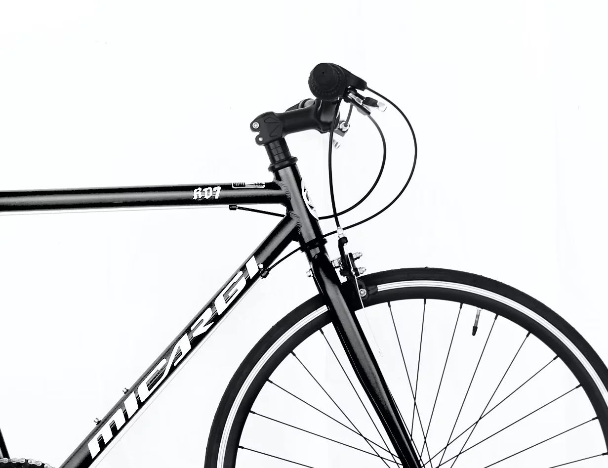 Compact Road Bike with Adjustable Seat Height, Adjustable Handlebar Height - Black Model 65C173