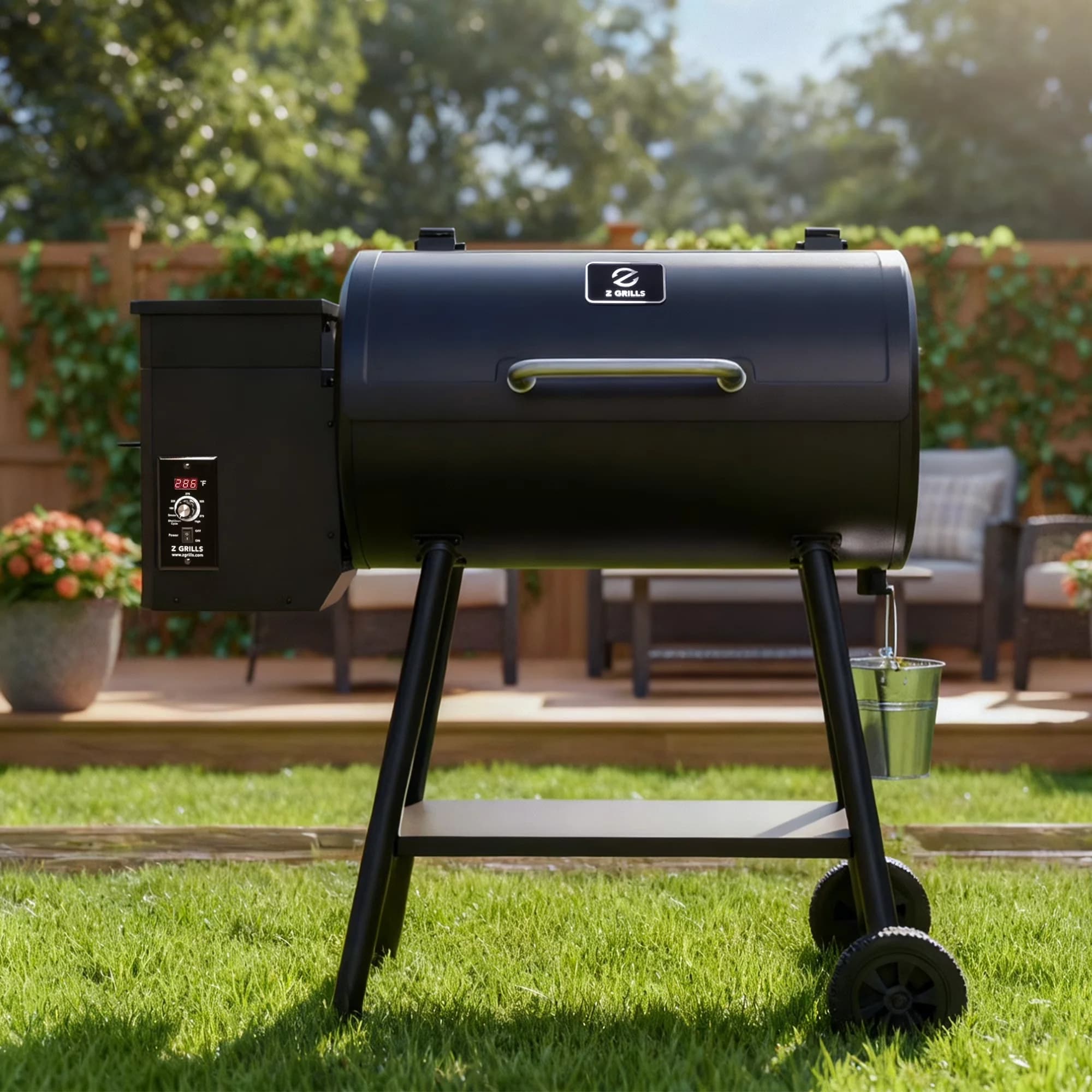 Compact Smoker with Storage Rack, Warming Rack, PID Controller - Steel Model BD4D70