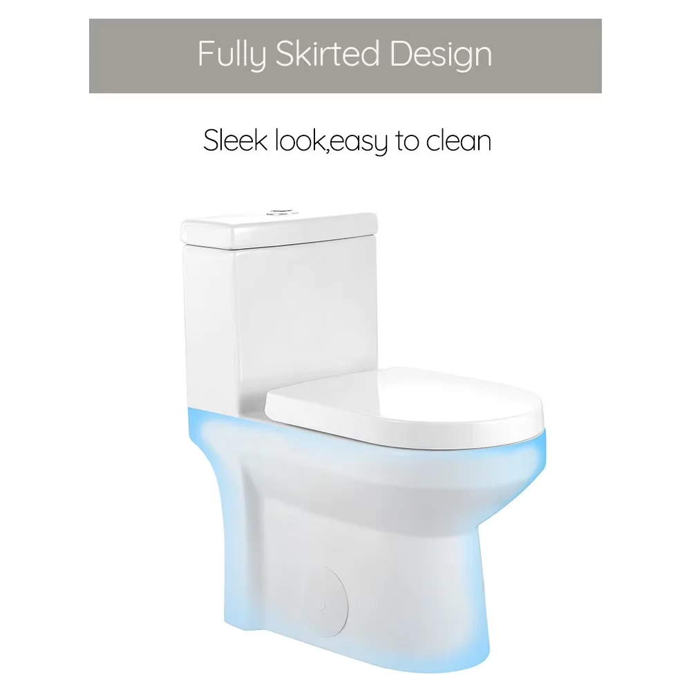 Versatile Bathroom Renovation with Concealed Trapway, Easy To Clean, Self-Cleaning - Porcelain 12" Rough-in Model 9295FA