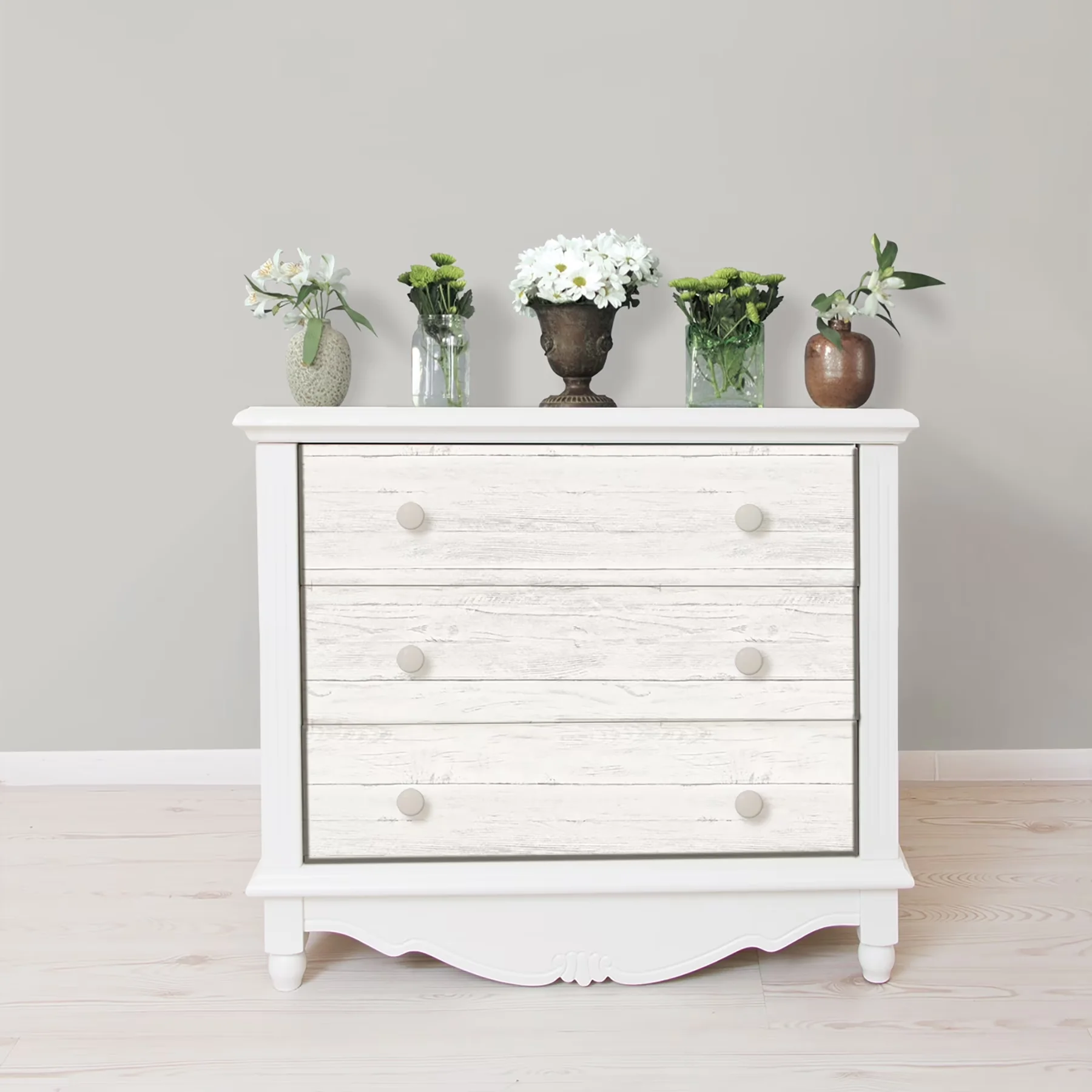 Wallpaper Efficient with Easy To Clean, Washable, Pull up to remove - White Vinyl Model FCBE5B