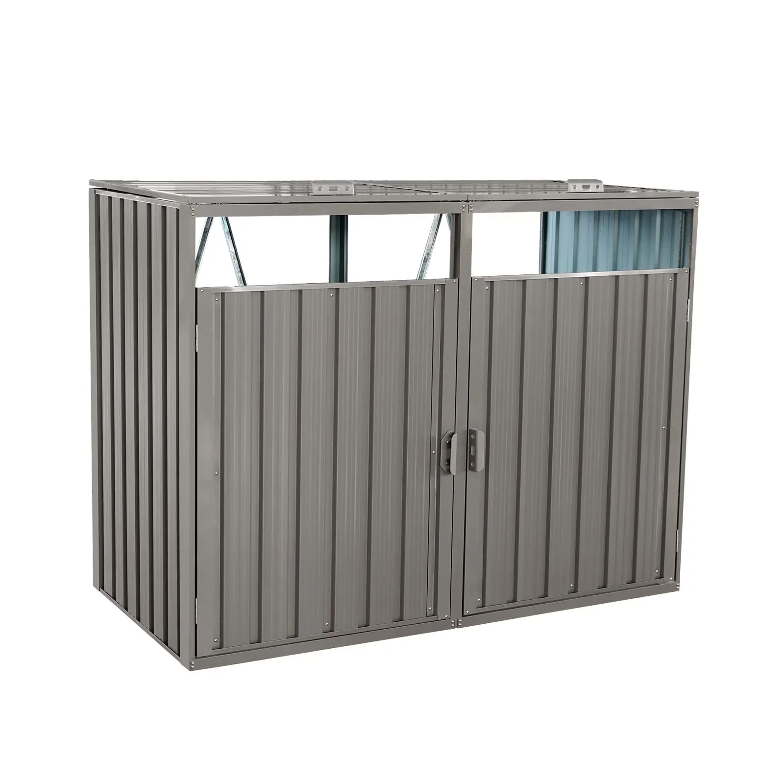 Quality Shed with Rot Resistant, Mold Resistant, Uv Resistant - Grey Stainless Galvanized Steel for Garden Model 64E6CF