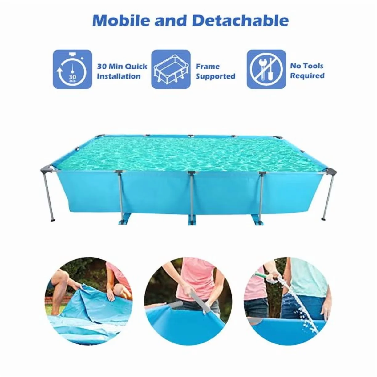 Above Ground Pool Reliable with Uv Resistant - 15FT - Quality Construction Model 1F308A