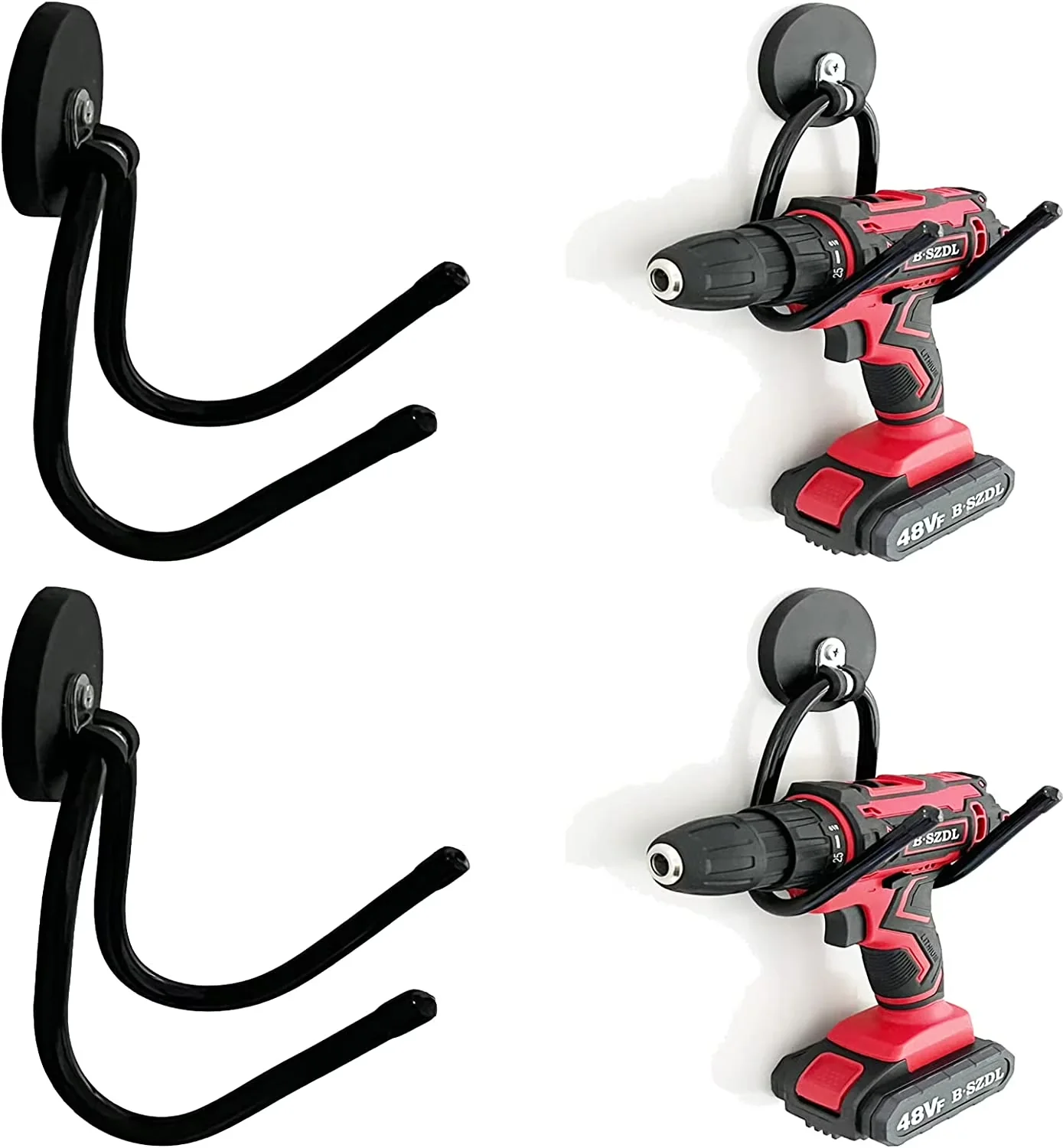 Reliable Toolstorage with Adjustable, Rubber Coating, Magnetic Tool Holders - Black Model ACD89D