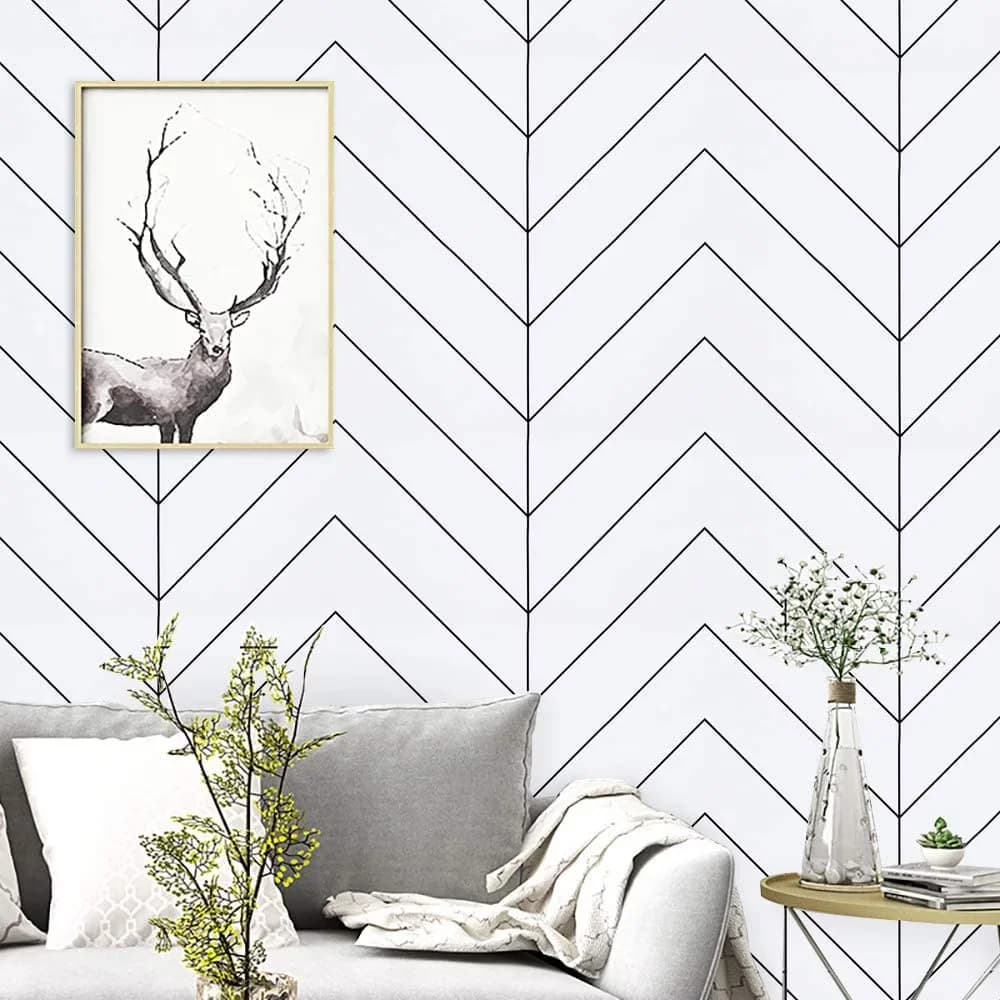 Wallpaper Innovative with Removable, Waterproof - Pvc White for Living Room, Bedroom Model CF81D5
