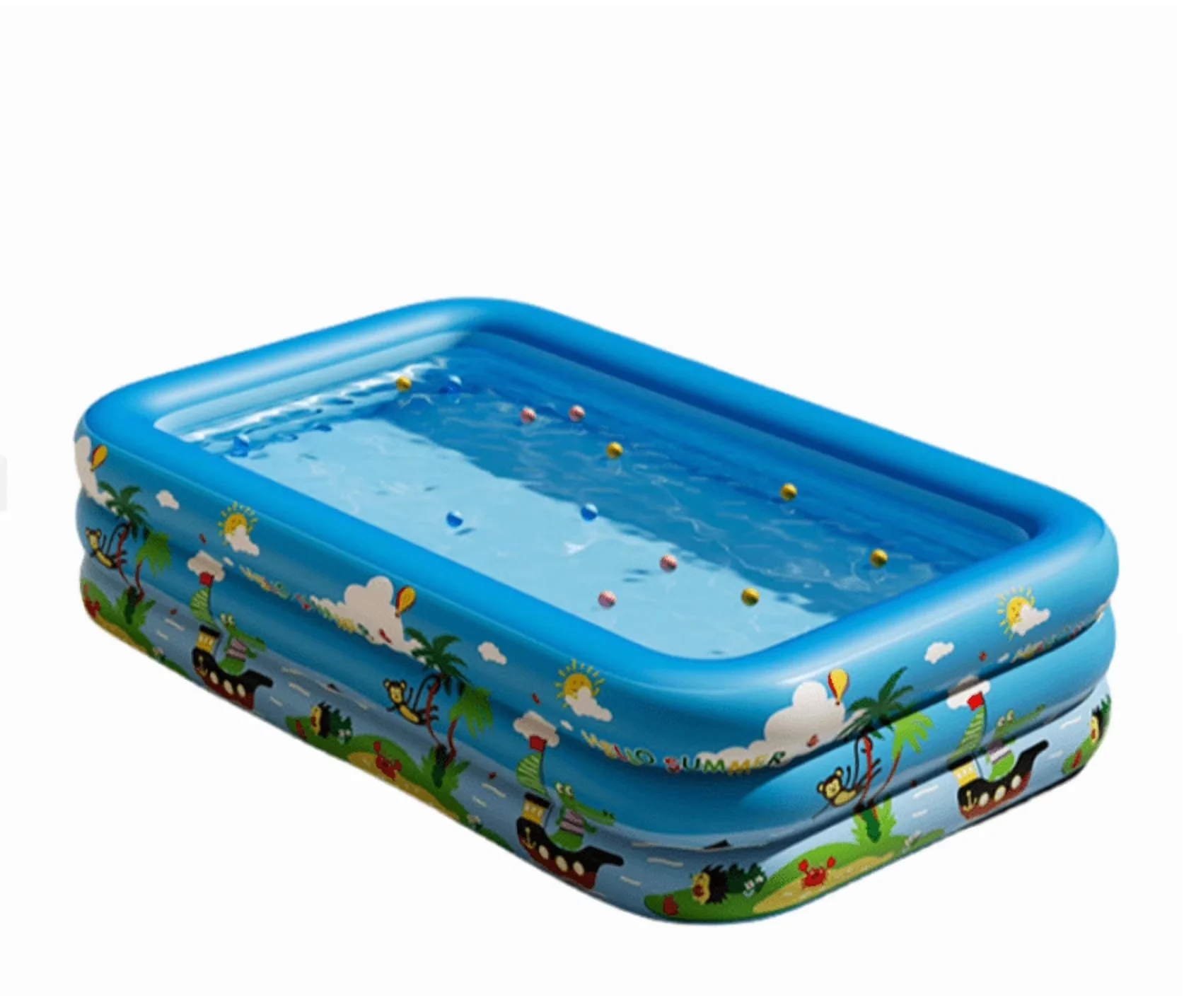Inflatable Pool Sleek with Sizes Designed for Everyone:, Key Features & Benefits:, Large: 82″ x 55″ x 22″ for Garden, Party - Model 180A62