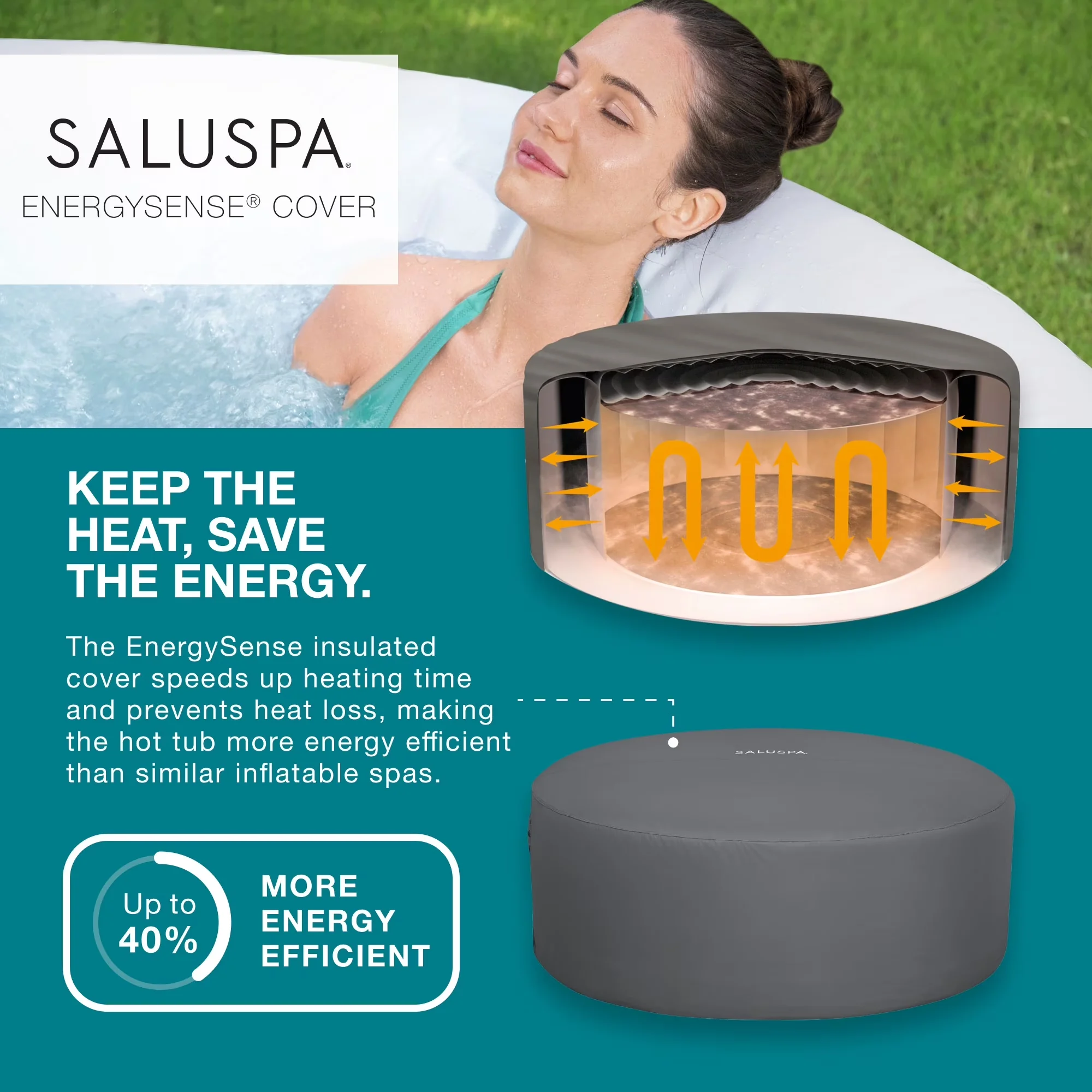 Stylish Hot Tub with Energy Efficient, Inflatable, Insulated - 67 x 26 Model 944F6C