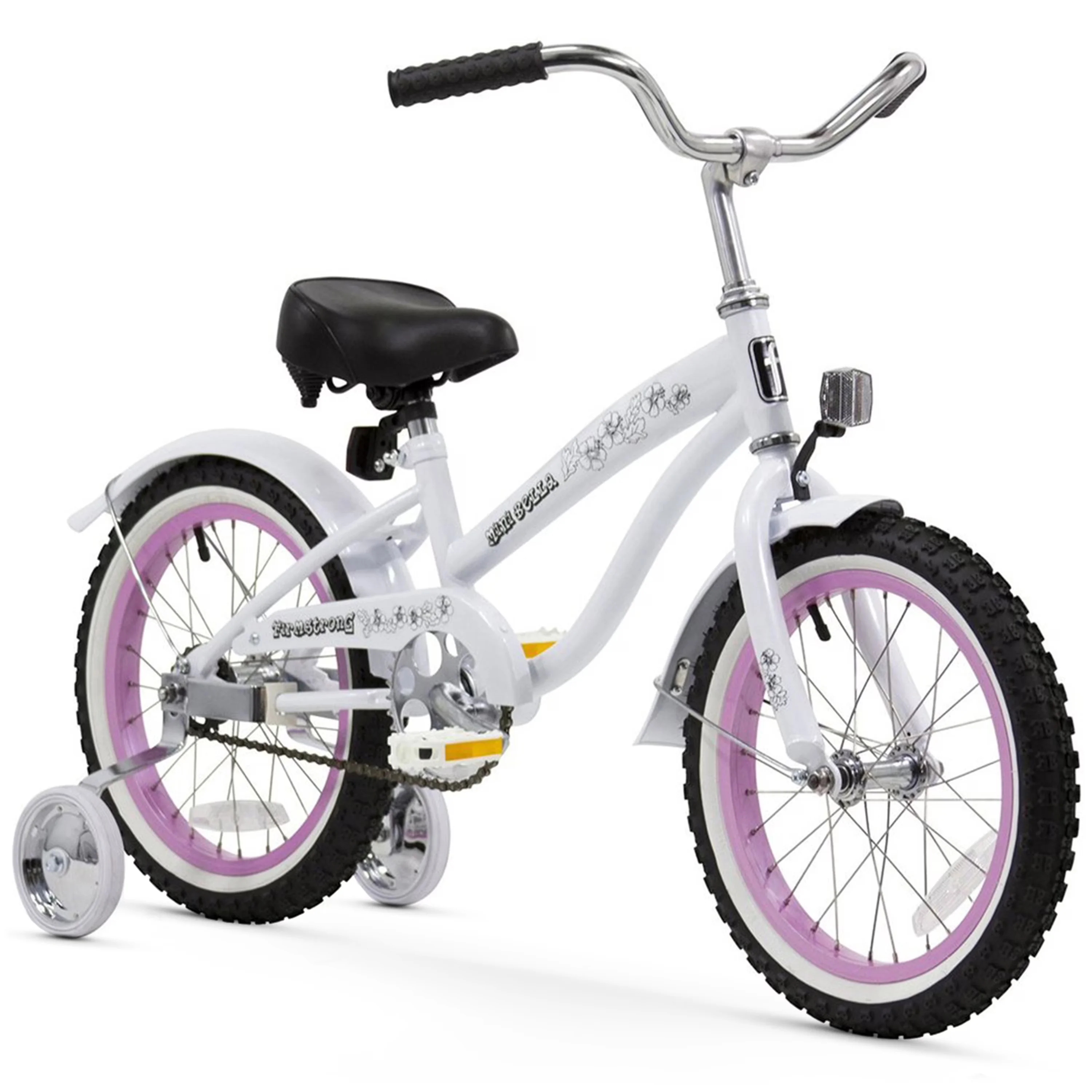 Kids Bike Durable with Training Wheels, 9-inch frame, Bella Classic - White Model D07DC9
