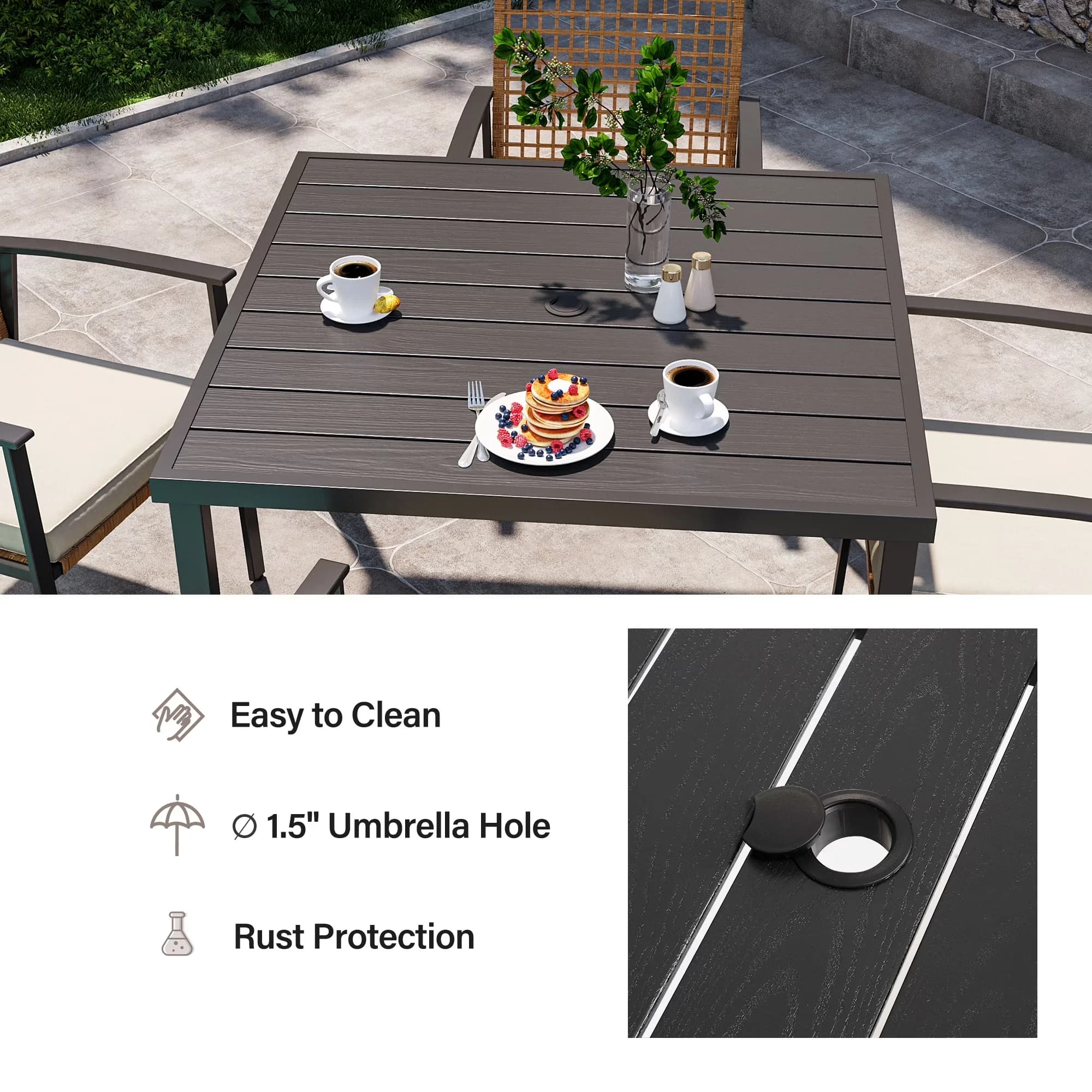 Patio Dining Set Innovative with Modern, 5-Piece Outdoor Wicker Furniture - Pe Wicker, Iron Model D38EB0