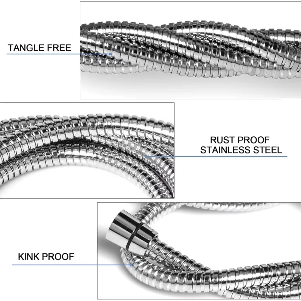 Innovative Shower Head with Flexible, Easy To Install - Silver Stainless Steel Model 62BB68