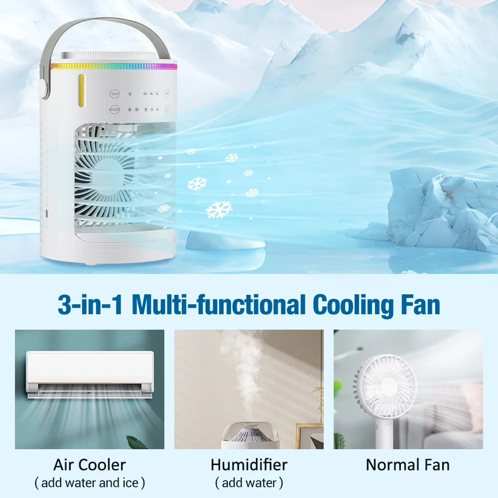 Versatile Air Conditioner with White, Portable USB - White - Sleek Profile Model 6F541C