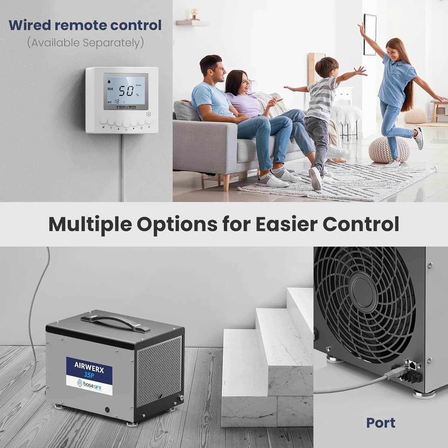 Premium Dehumidifier with Automatic Shut-Off, Bucket Full Indicator - Gray for Commercial, Auto Model F280A9