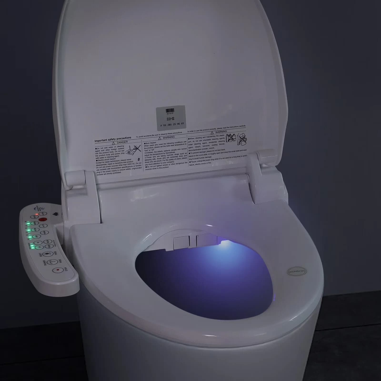 Toilet Seats And Lid Durable with Battery, LED, Heated - Plastic White Model 8263D8