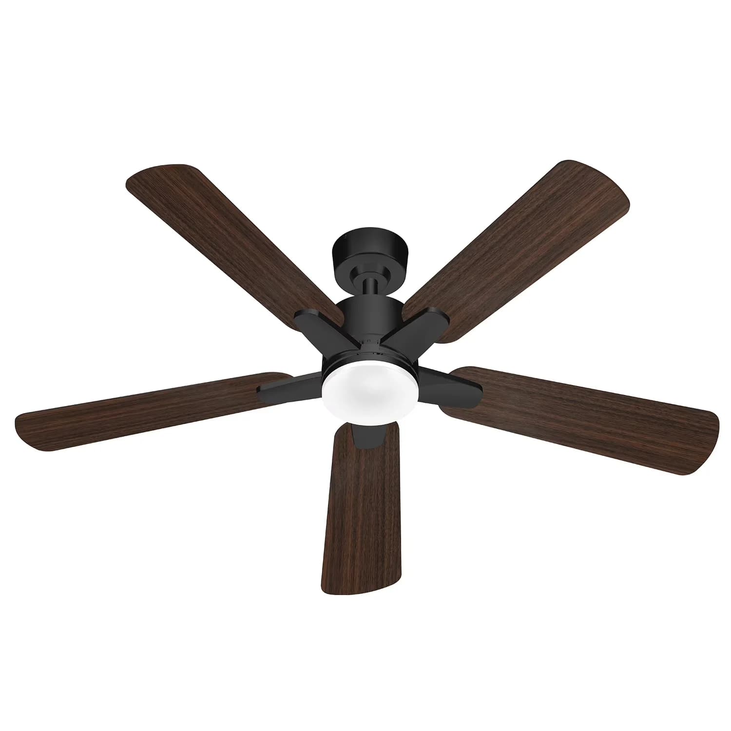 Innovative Ceiling Fan with LED, Reversible Blades, Reverse Airflow - Frosted Cover Black Model C90FB5