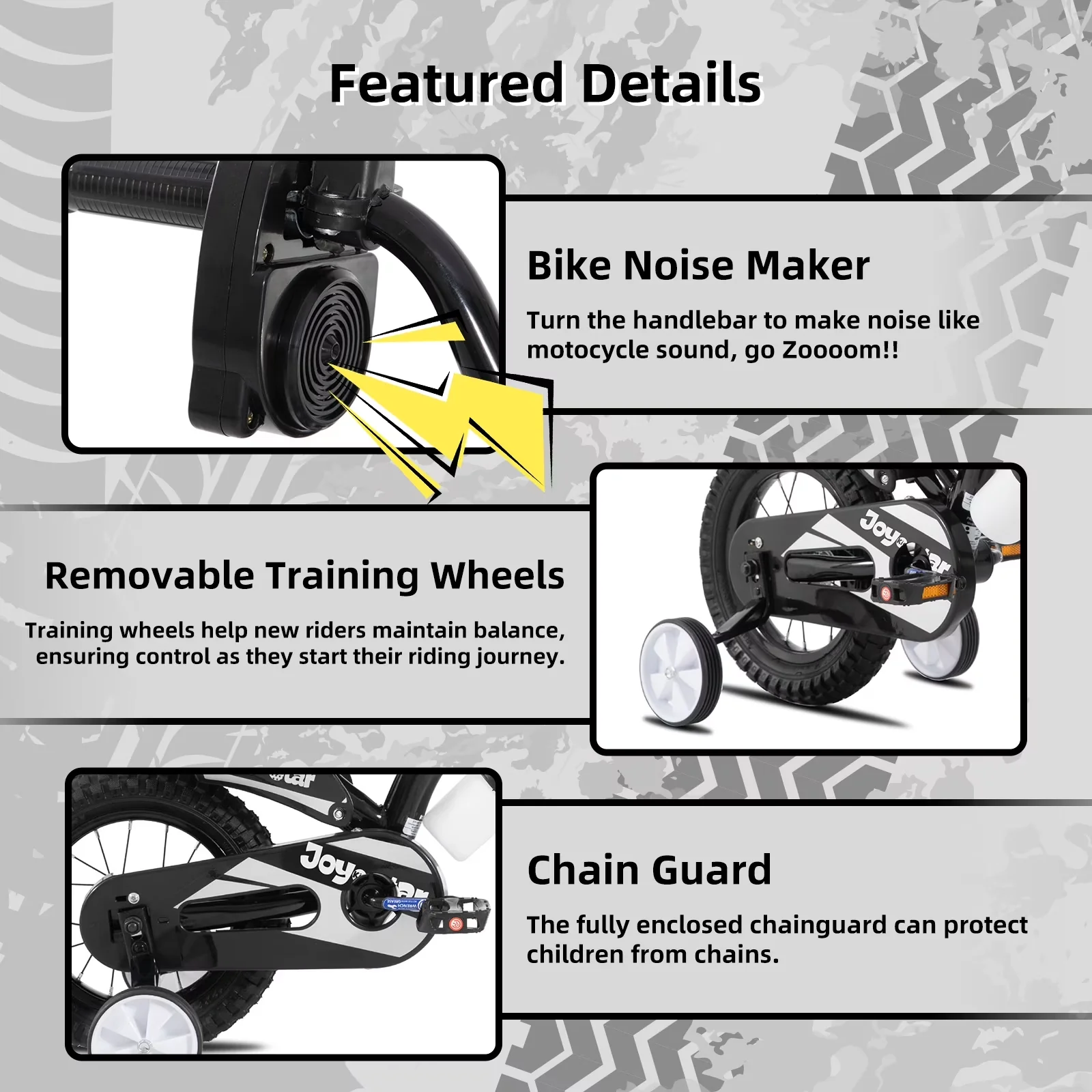 Modern Kids Bike with Adjustable Seat Height, Motocross Style - Black 2-4 Model A8E2C8