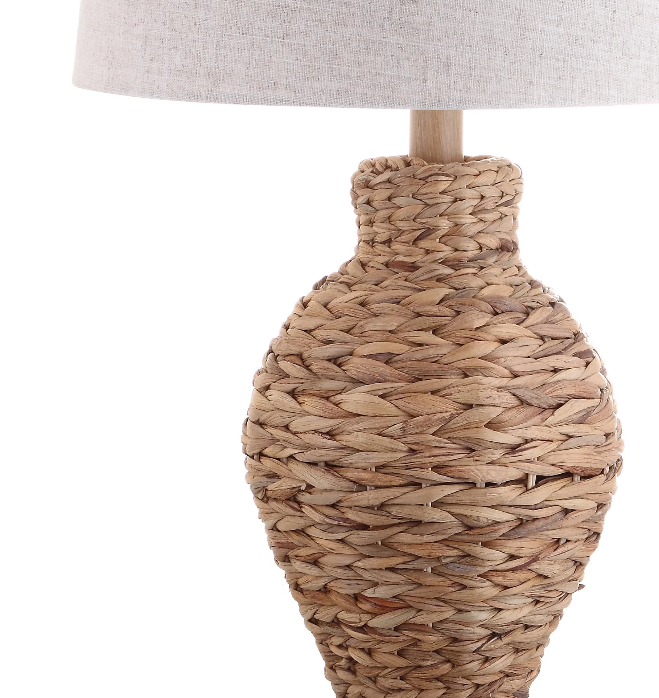 Classic Table Lamp with LED, Accent Lamps, Coastal - Water Hyacinth Brown Model D10B96