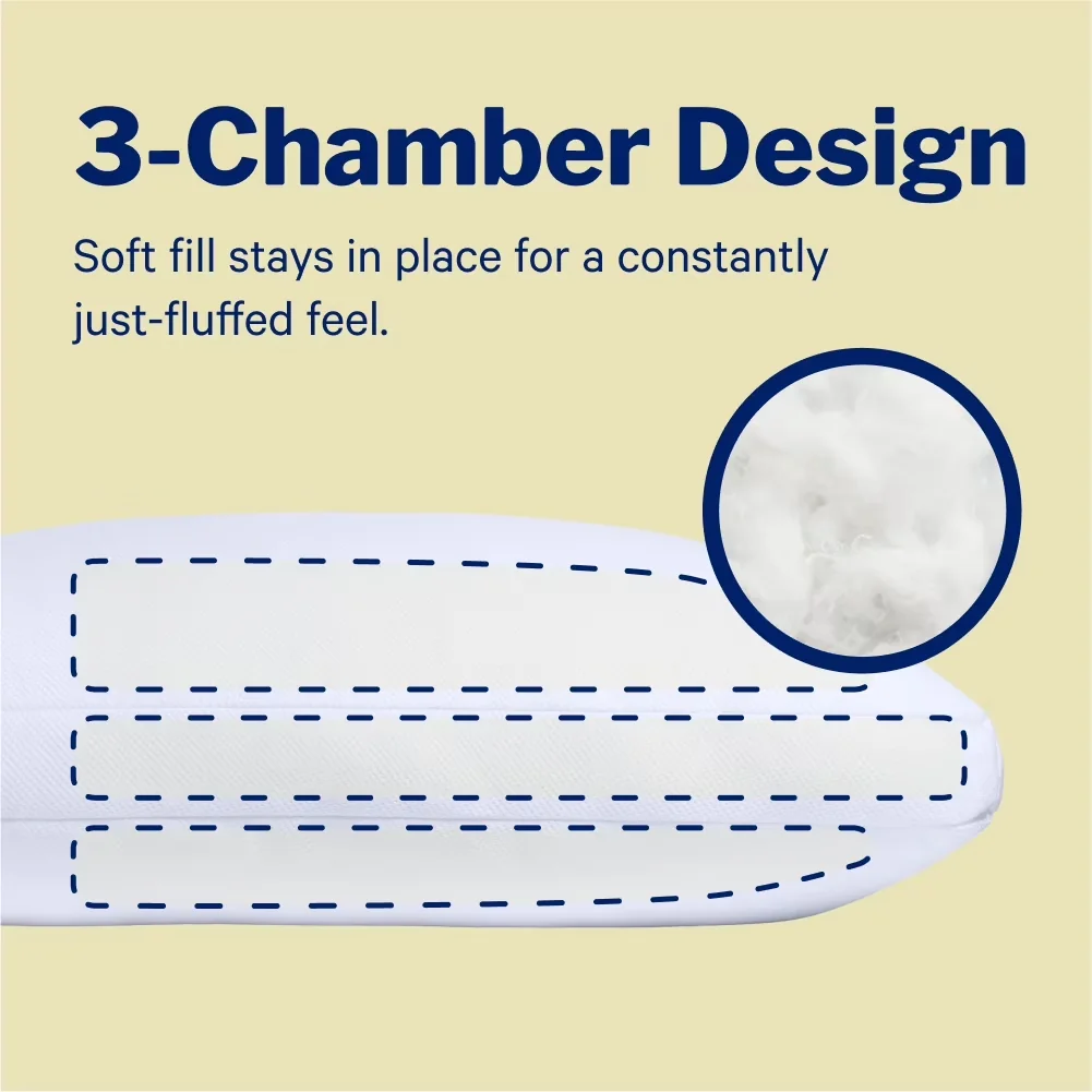 Efficient Mattresses Accessory with Cooling Technology, Sleep Essential Cooling Pillow, Standard - White Model 7B8AA5