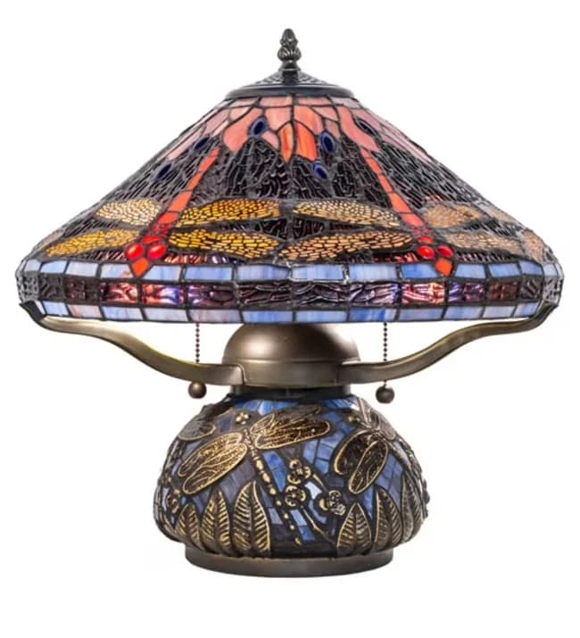 Table Lamp Modern with Incandescent, Tiffany Lamps, Dimmable - Brown Metal Model D4AA15