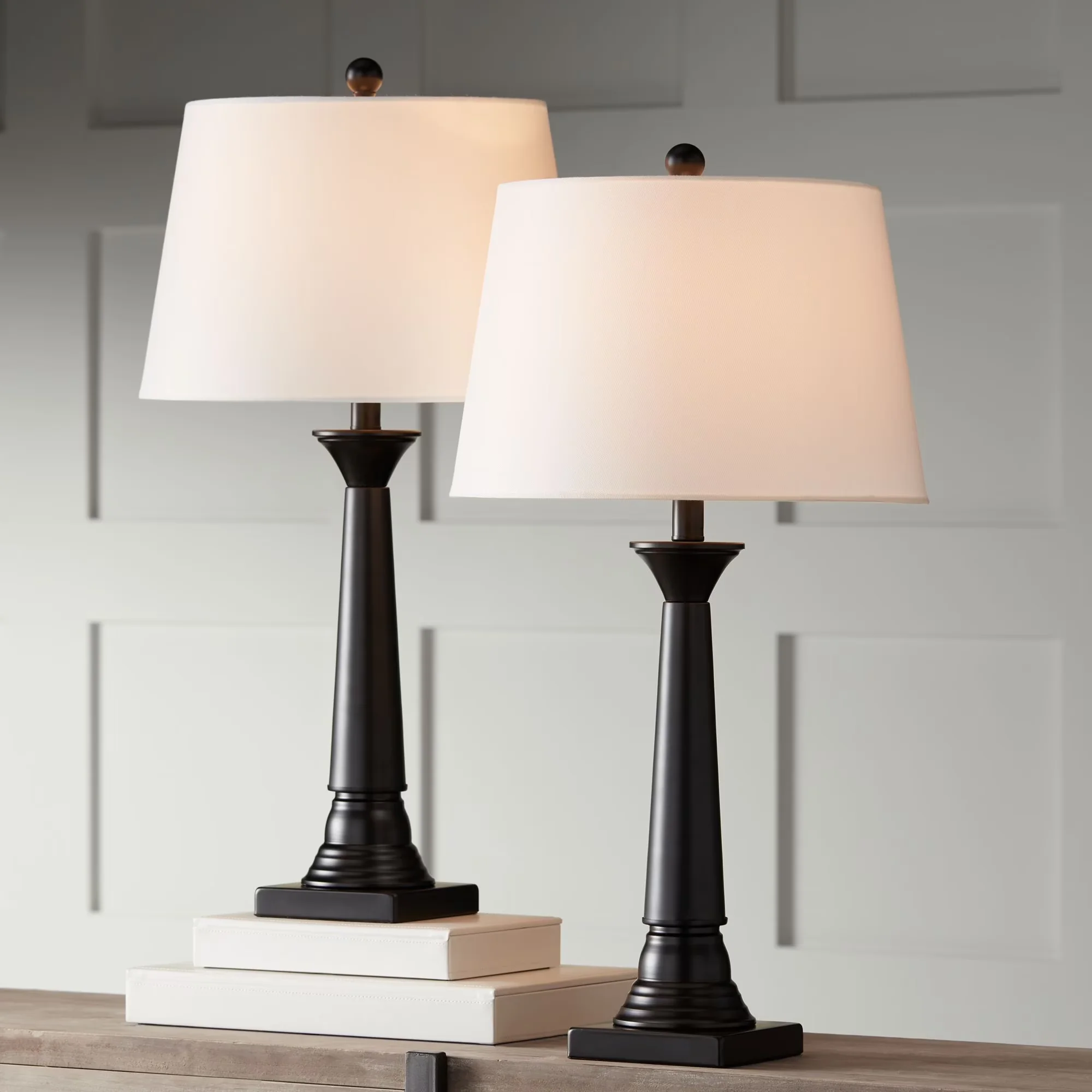 Quality Lamp Set with Incandescent, Traditional - Metal Brown for Living Room, Bedroom Model 2C6221