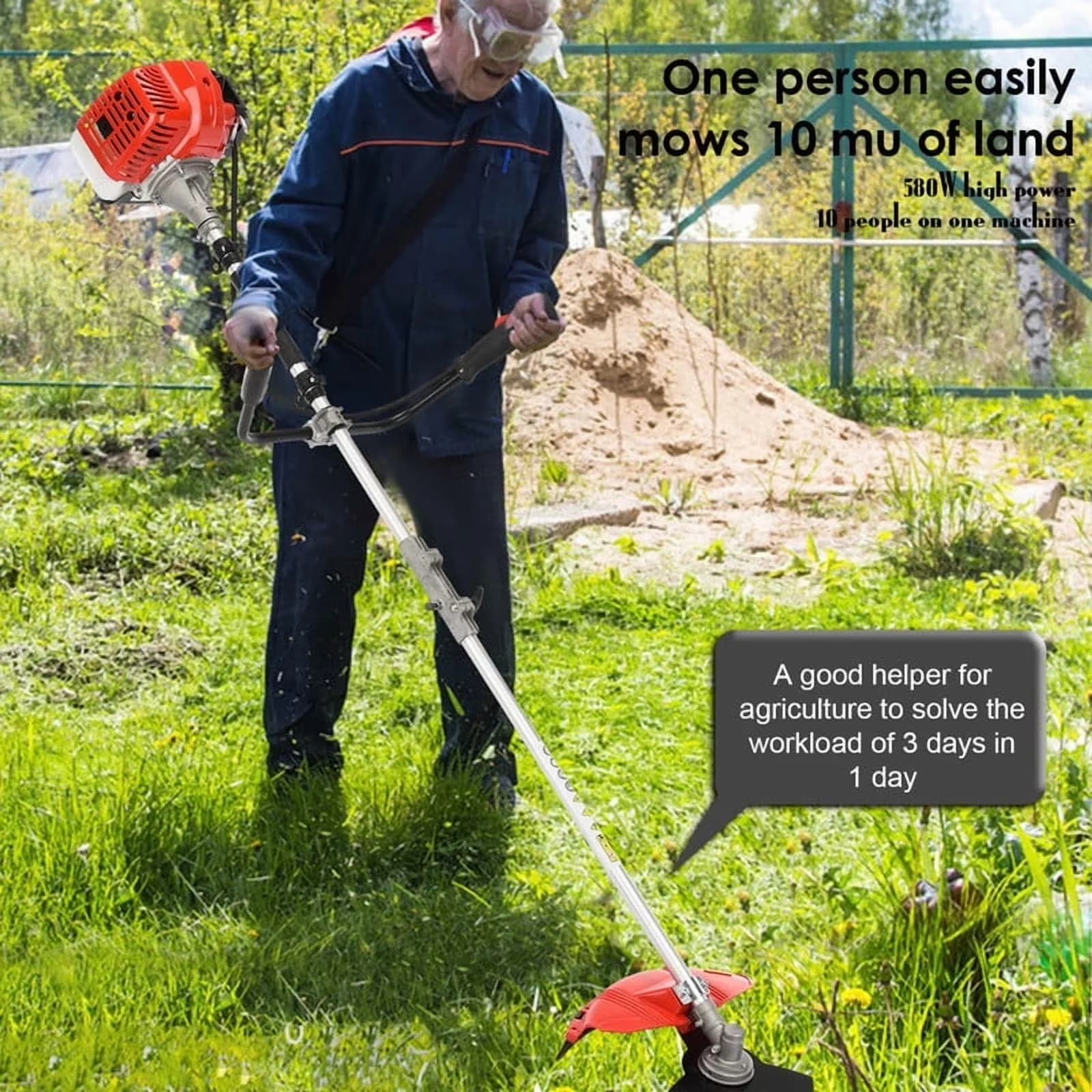 String Trimmer Stylish with Attachment Capable, Edger Conversion Capable - 2 In 1 (Red) Model 62DF37