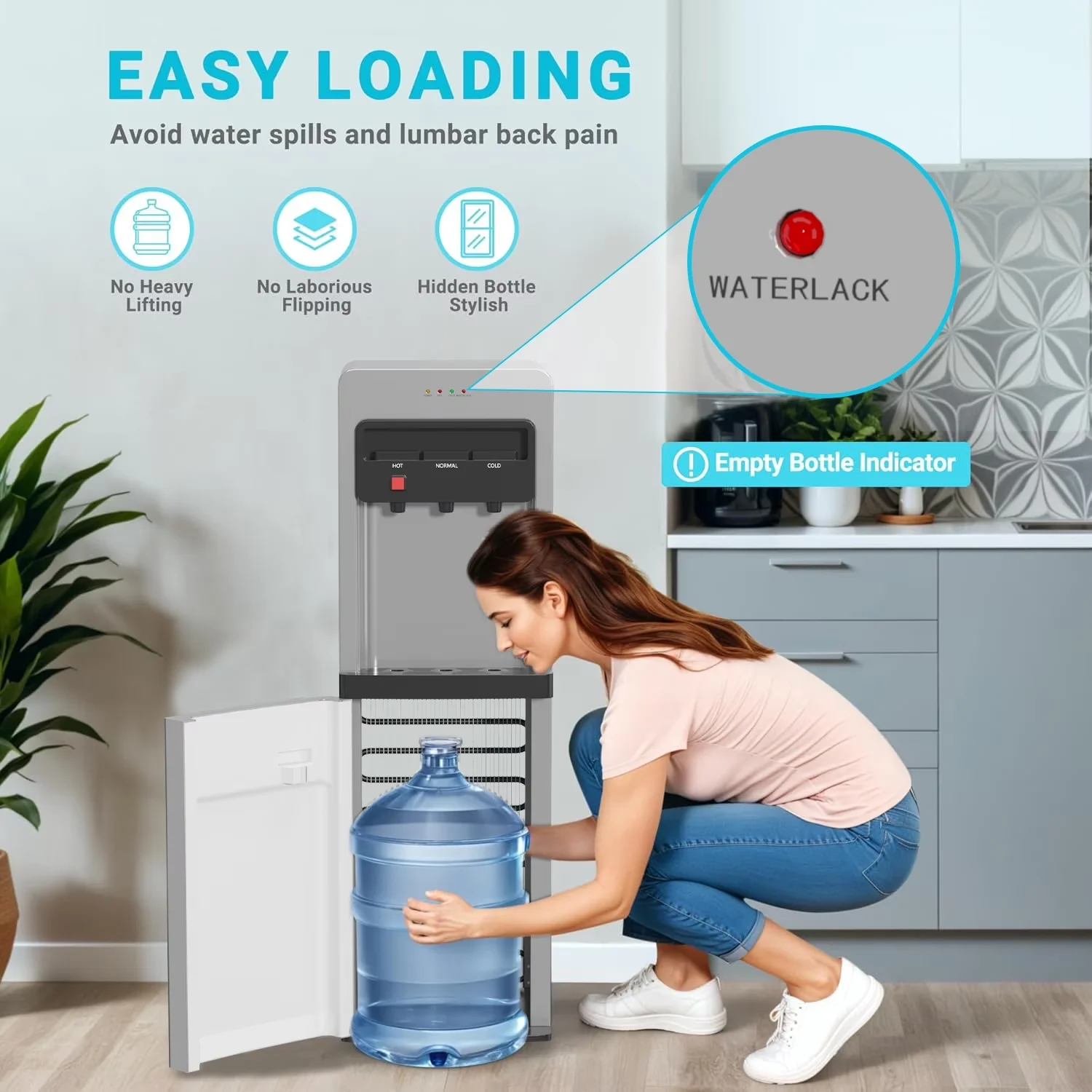 Water Filtration Classic with Child Safely Lock, Temperature Control - Plastic Silver Model 704B02