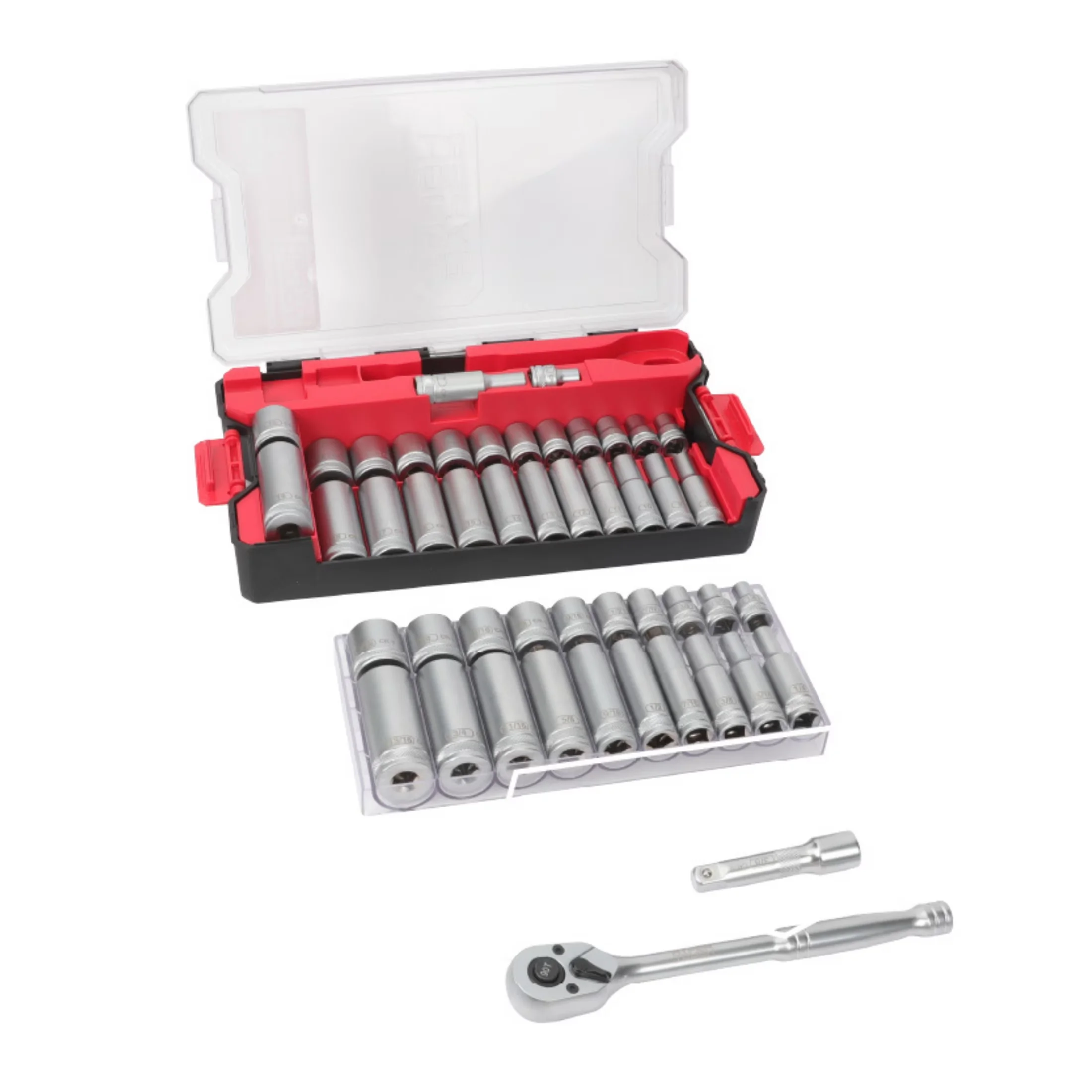 Quality Hand Tool Set with Reversible, 50 Pieces - Carbon Steel Silver Model 08C09B